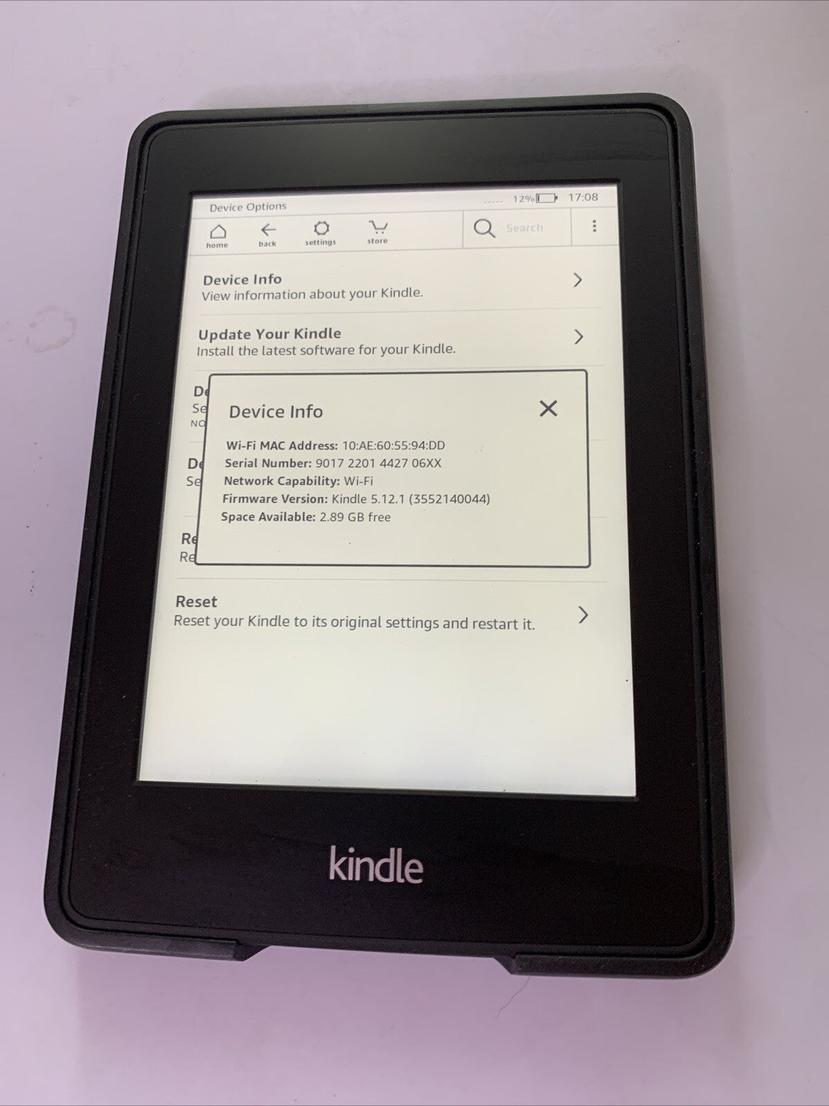 Amazon Kindle Paperwhite 6th Generation 6" 4GB Black with Cover