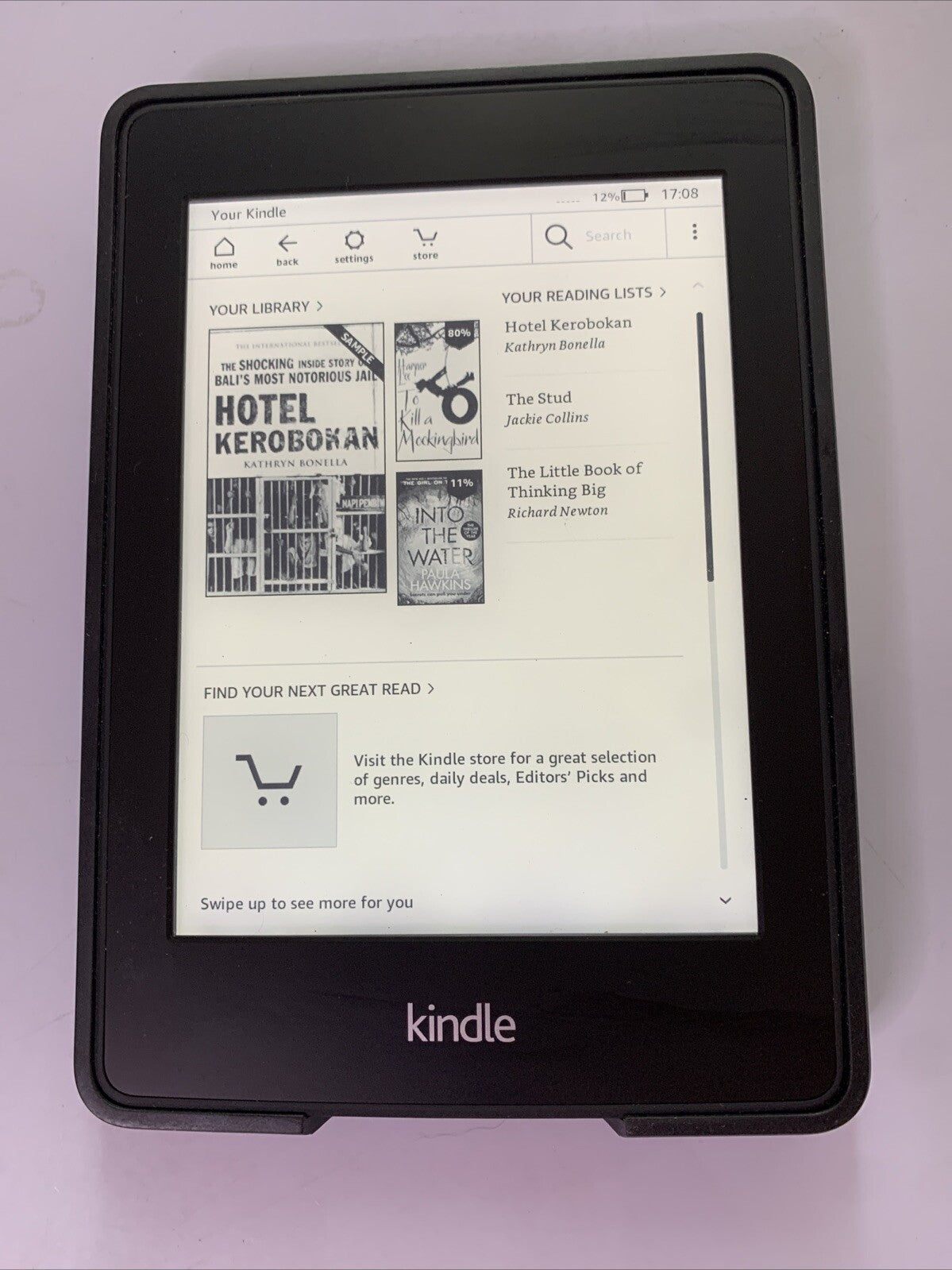 Amazon Kindle Paperwhite 6th Generation 6" 4GB Black with Cover