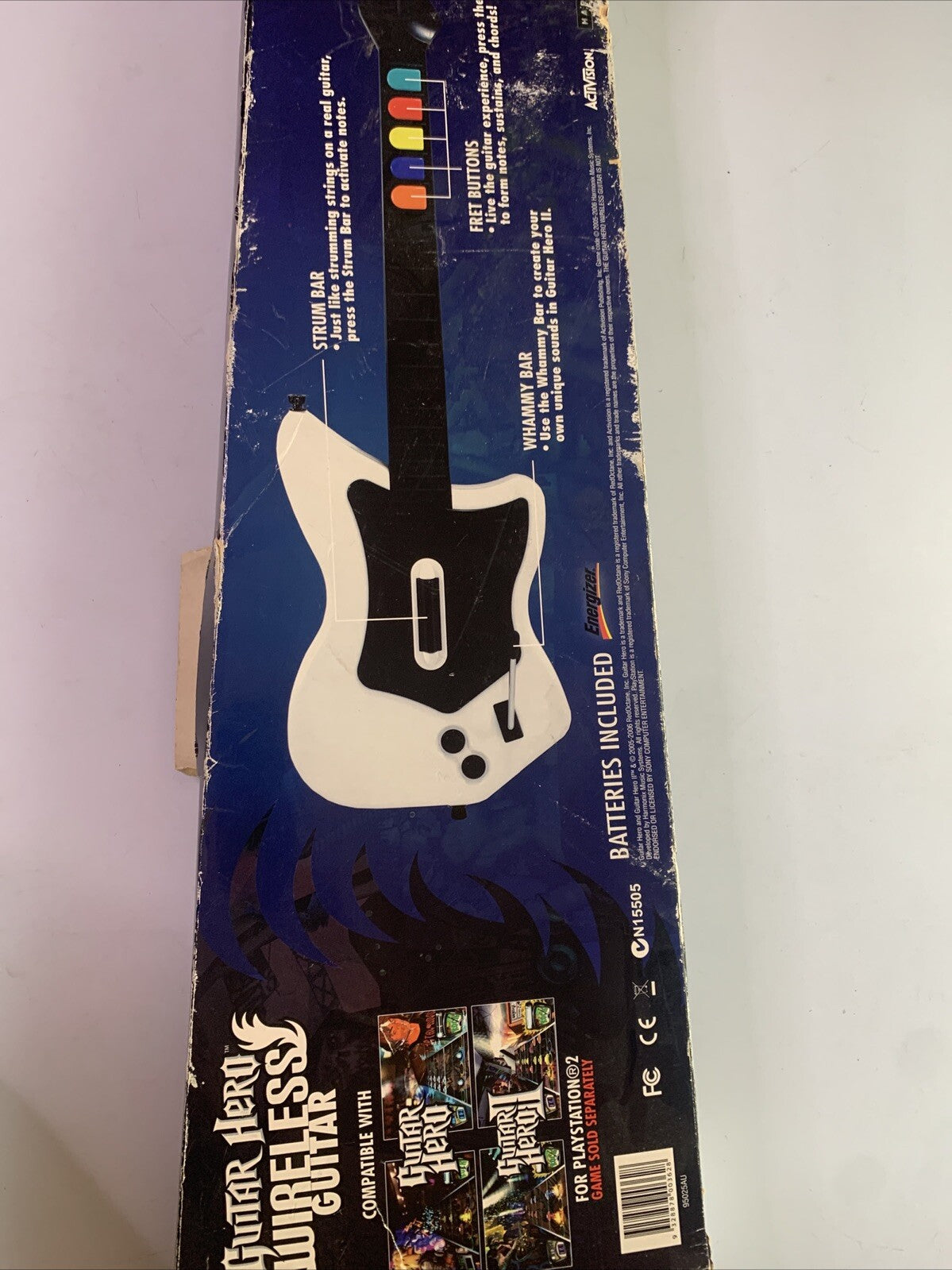 Official Guitar Hero Wireless Guitar For PlayStation 2 PS2 *No Dongle