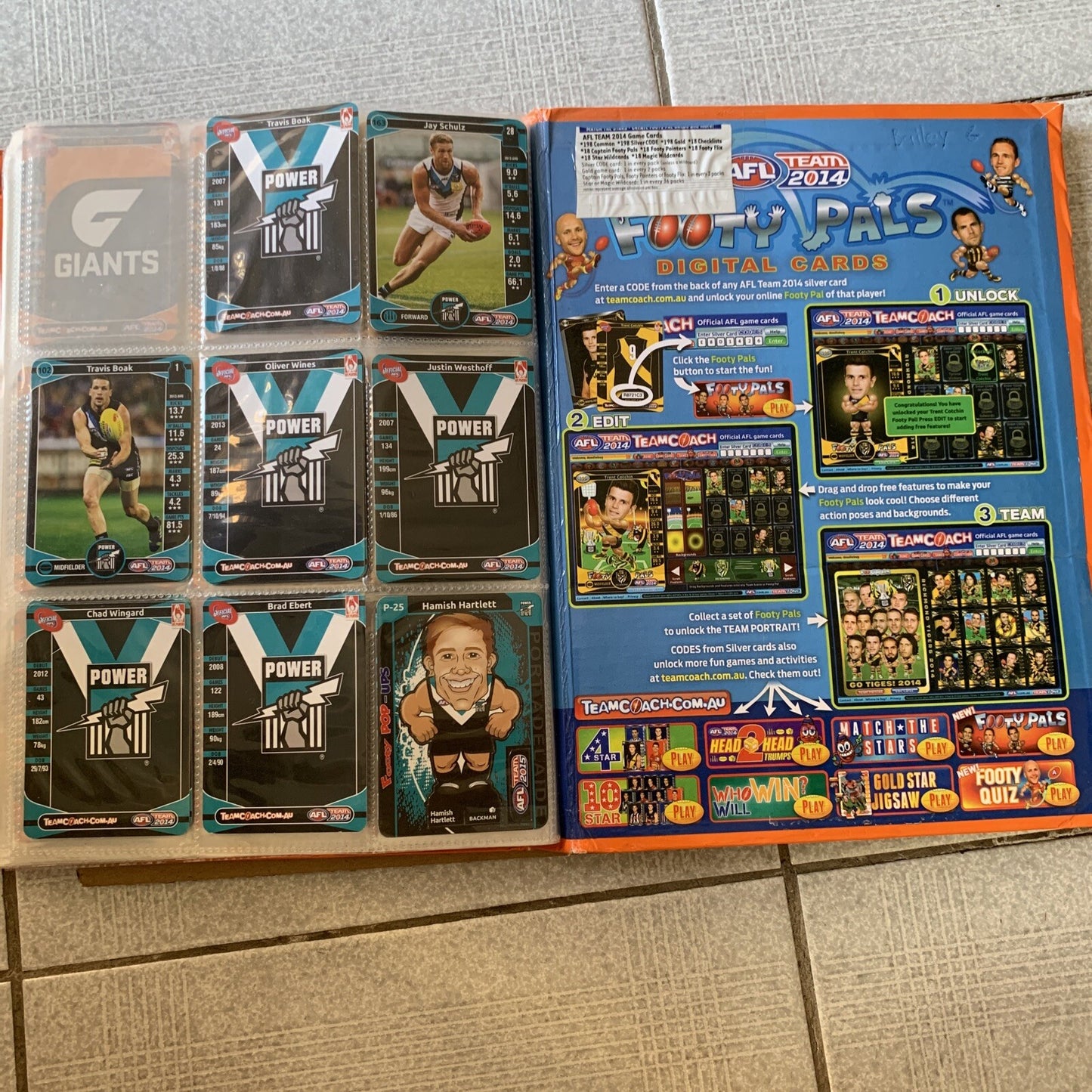 AFL Team 2014 Official AFL Game Cards Album + Cards