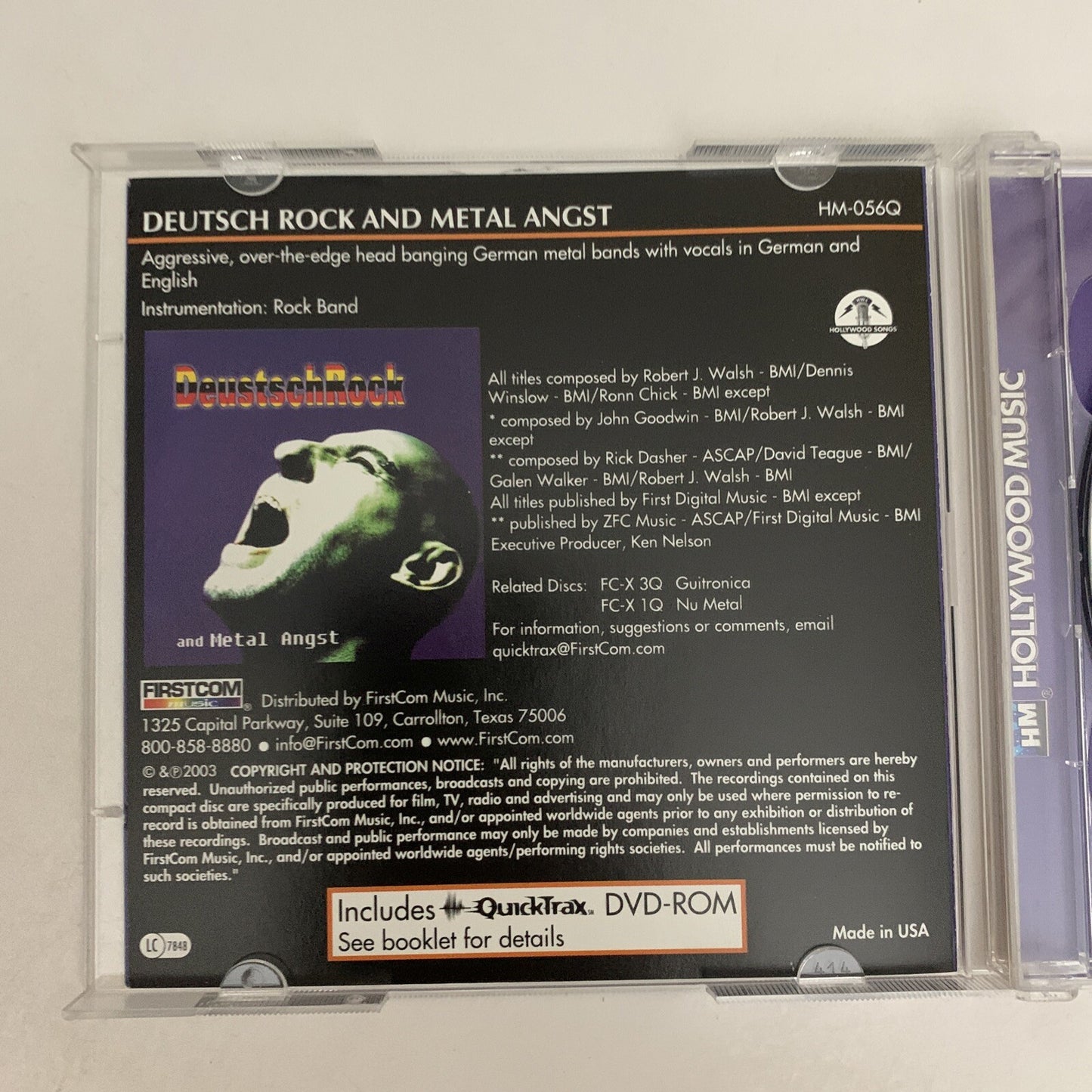 Deutsch Rock And Metal Angst (CD, 2003) 2-Disc Album + QuickTrax Software HM-056