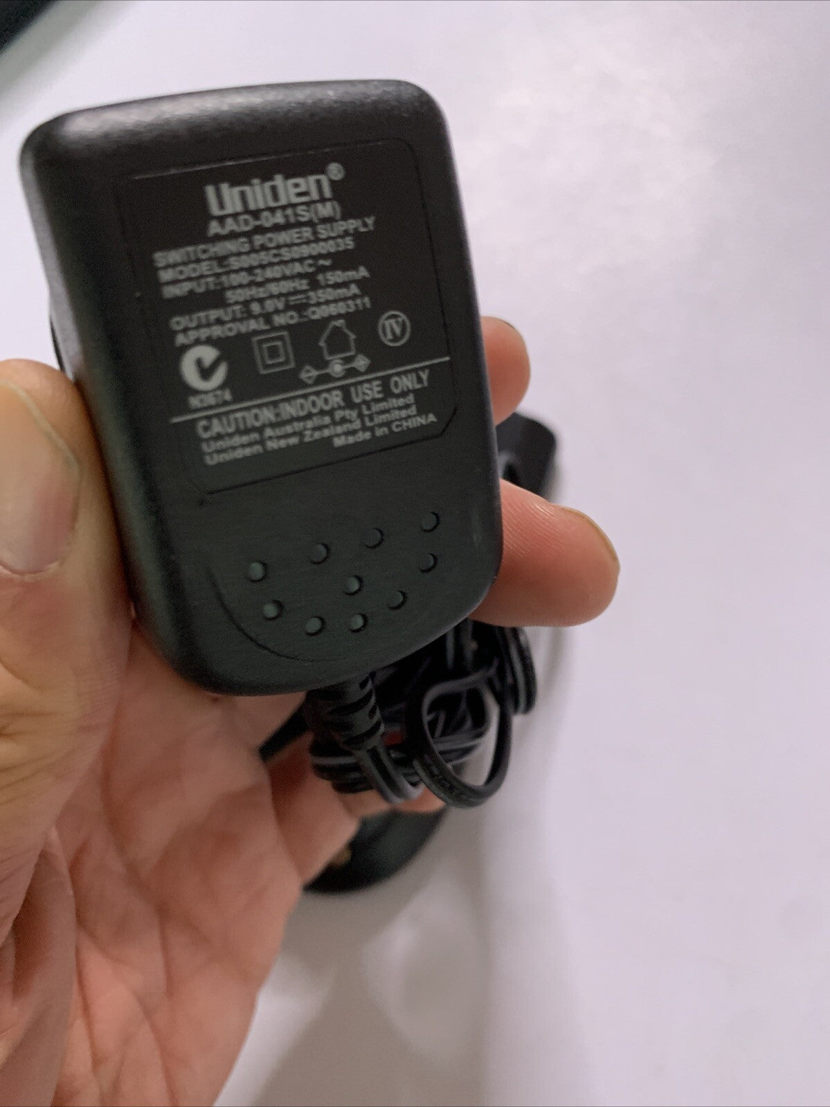 Uniden XDECT R055+2 Base Charger + AAD-041S(M) 9V 350mA Power Supply AC Adapter