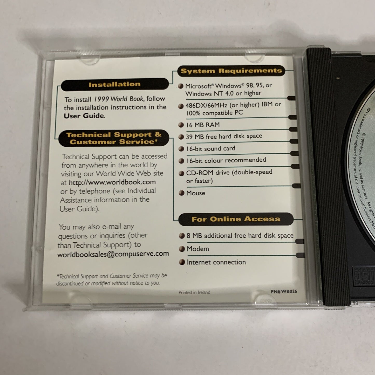 IBM World Book 1999 PC CD-ROM Reference Software