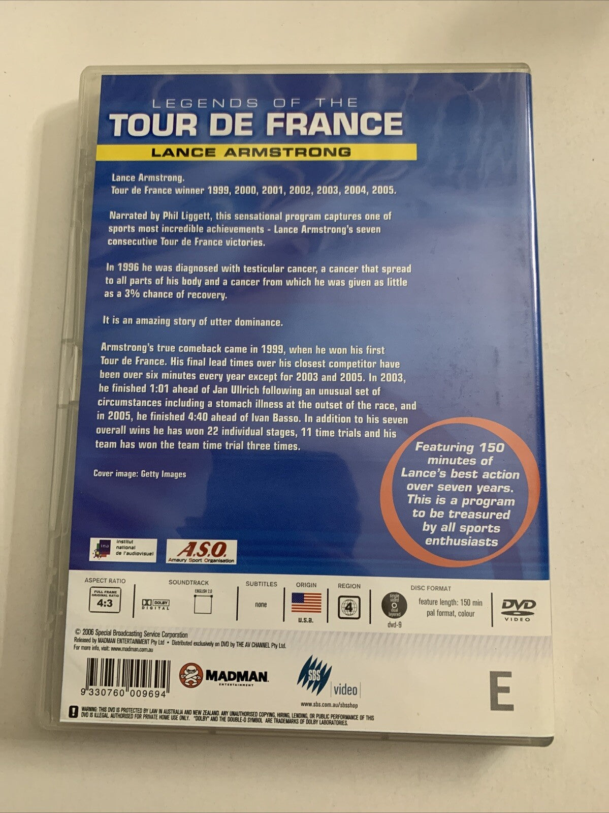 Legends Of The Tour De France: Lance Armstrong (DVD, 2006) Region 4 NEW