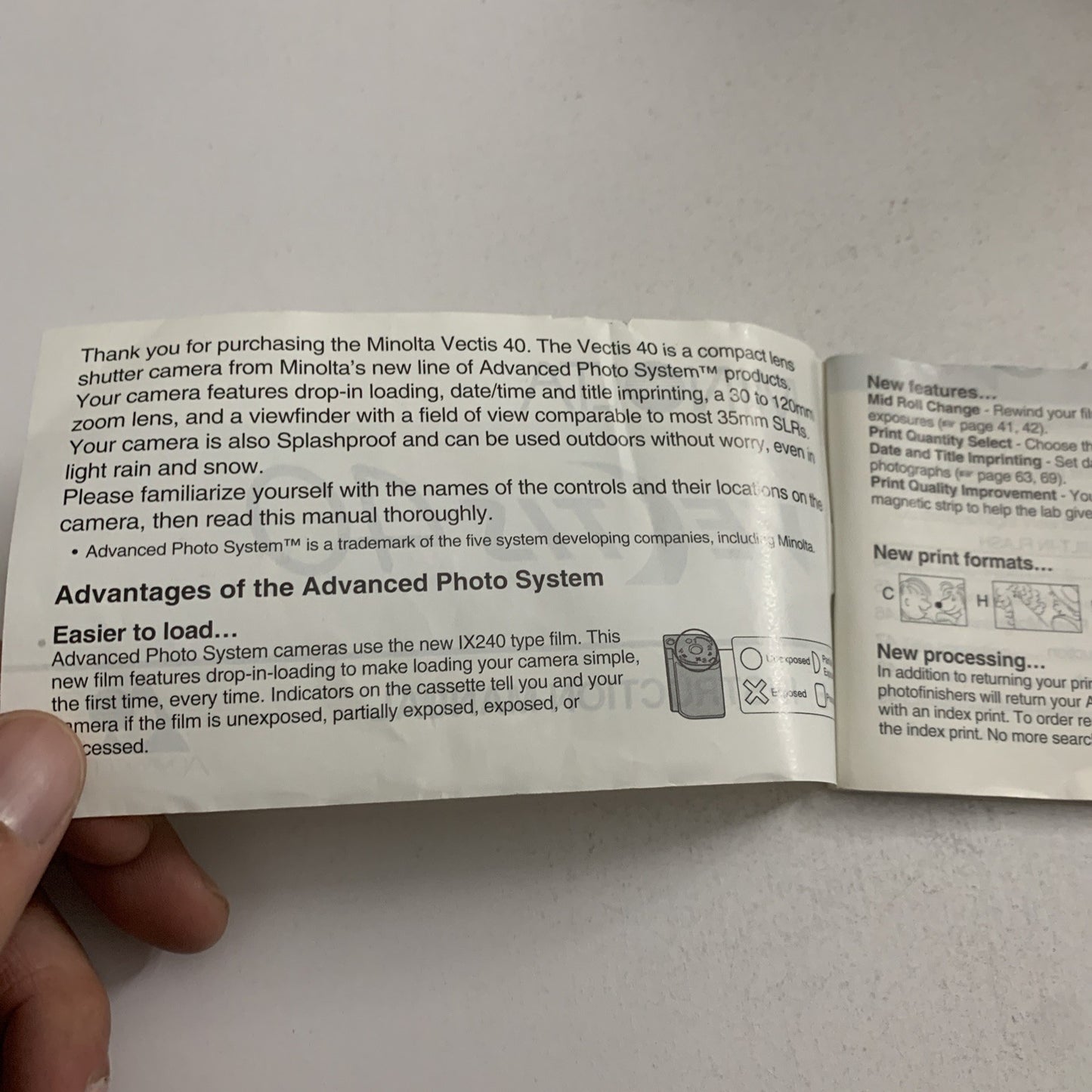 Minolta Vectis 40 Film Camera Manual