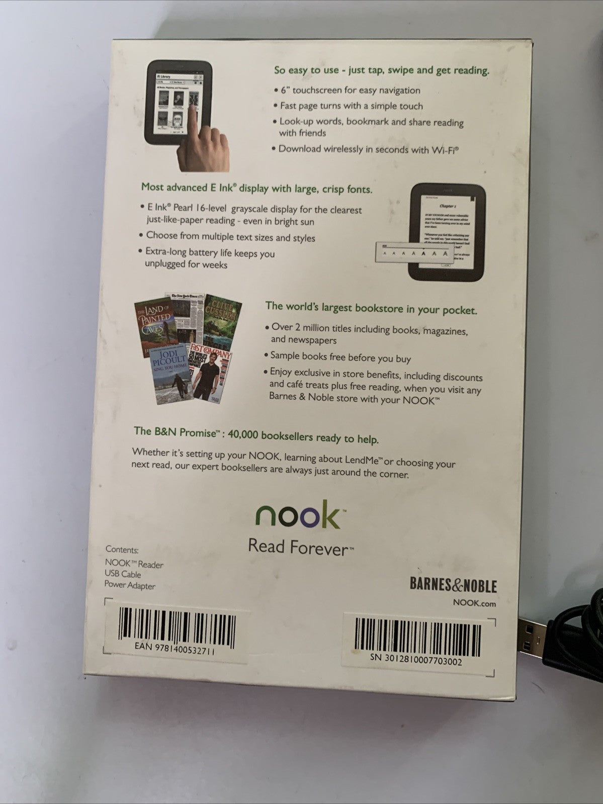 Nook E-Ink Ebook Reader Touch WiFi 6" 2GB