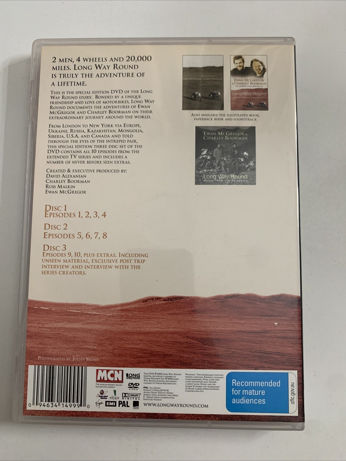 Long Way Round Complete TV Series (DVD, 2004) Ewan McGregor, Charley Boorman NEW