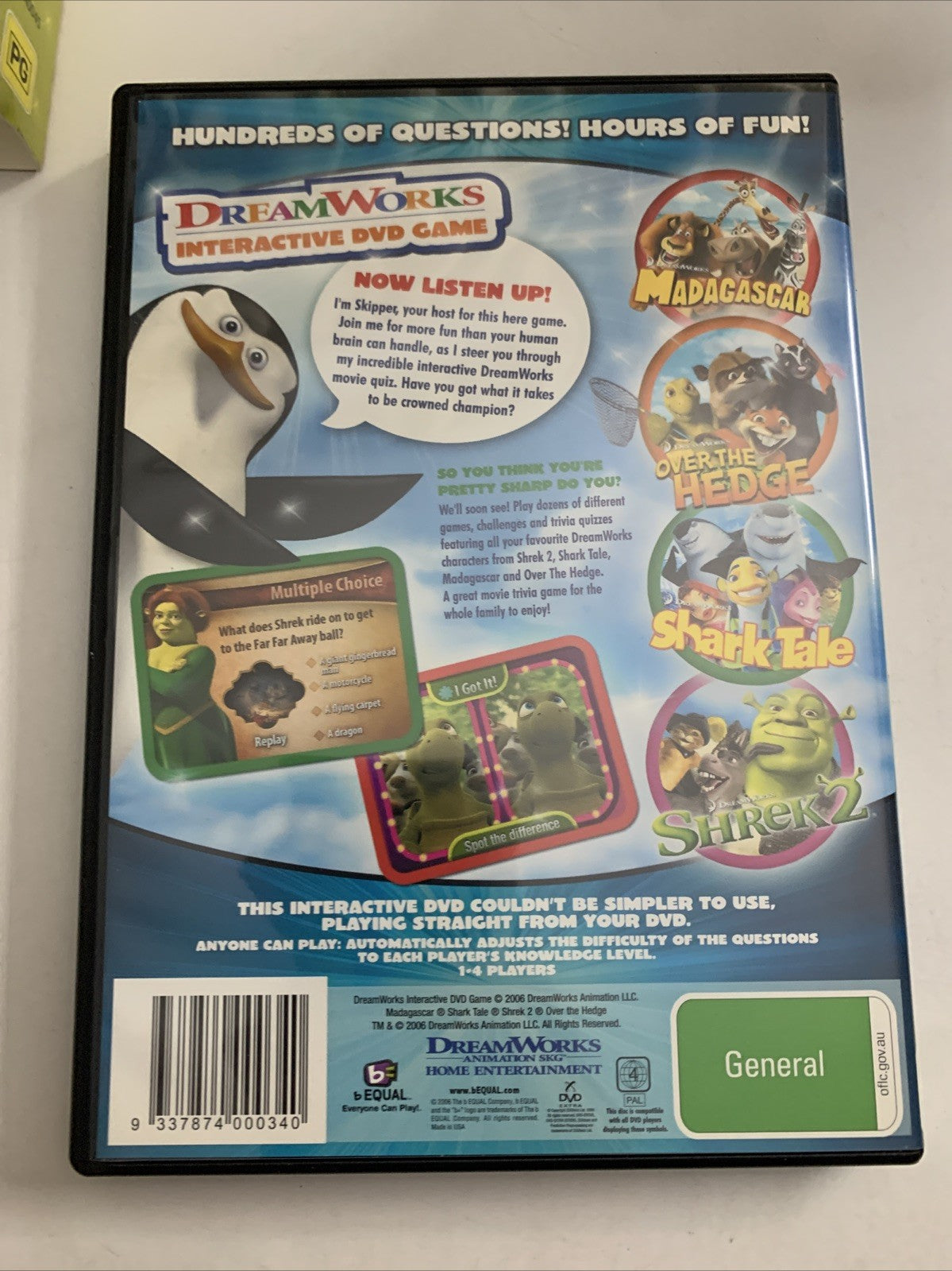 Shrek Dreamworks Interactive DVD Game (DVD, 2001) Region 4