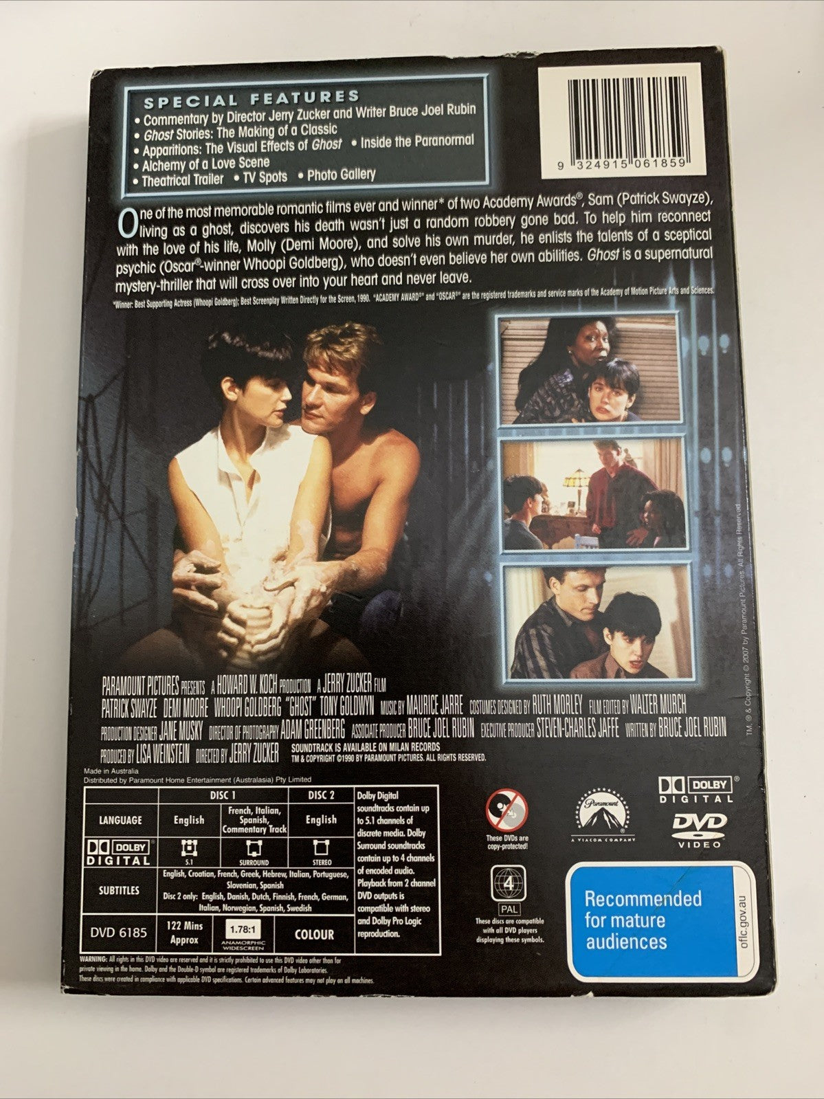 Ghost (Special Collector's Edition DVD, 1990) Demi Moore, Patrick Swayze Region4