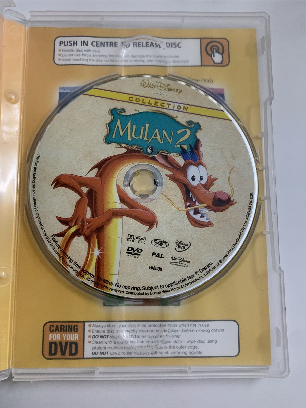 Mulan 1 & 2 (DVD, 1998) Disney Animated Film Region 4