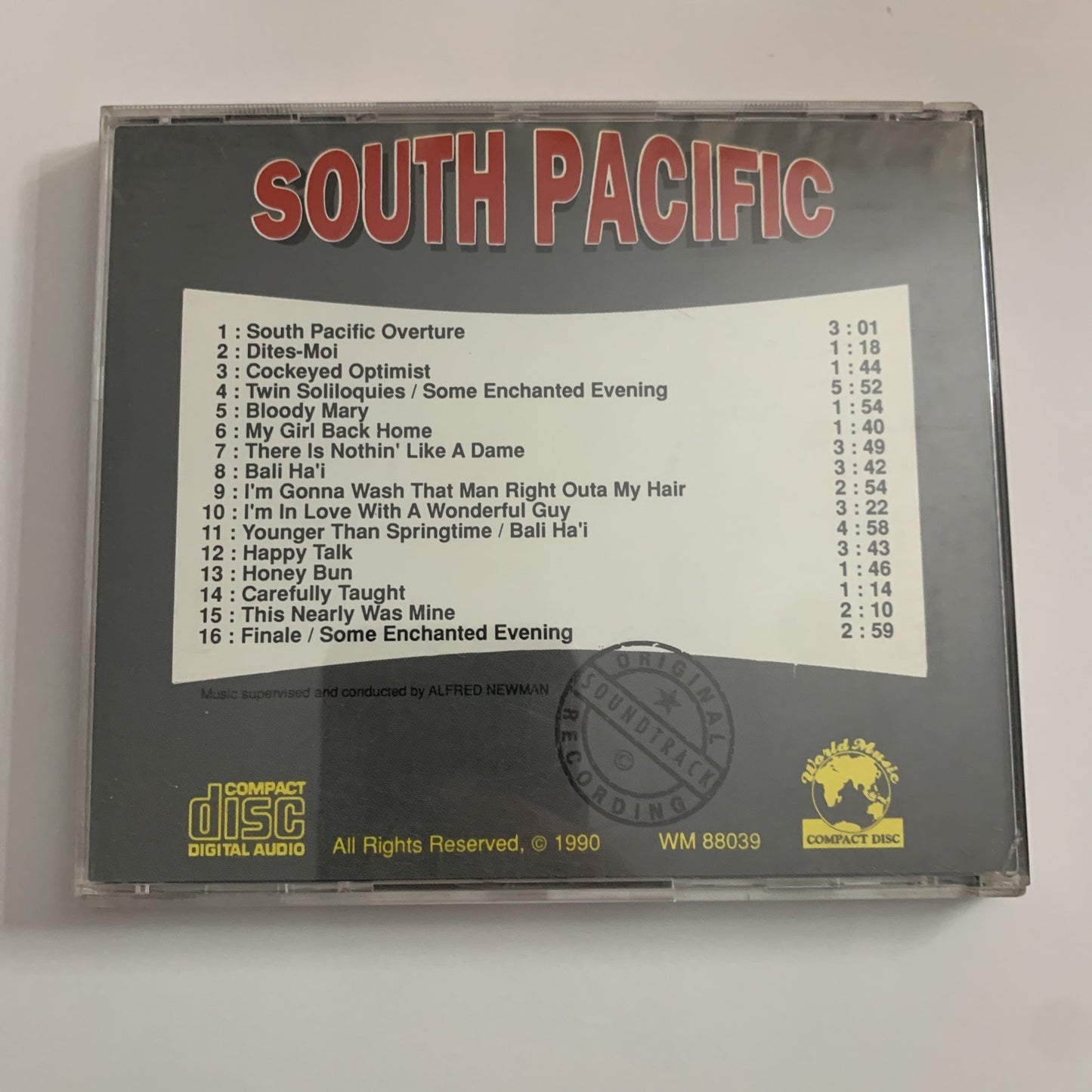 Rogers & Hammerstein South Pacific Film Soundtrack OST (CD, 1990) WM 88039