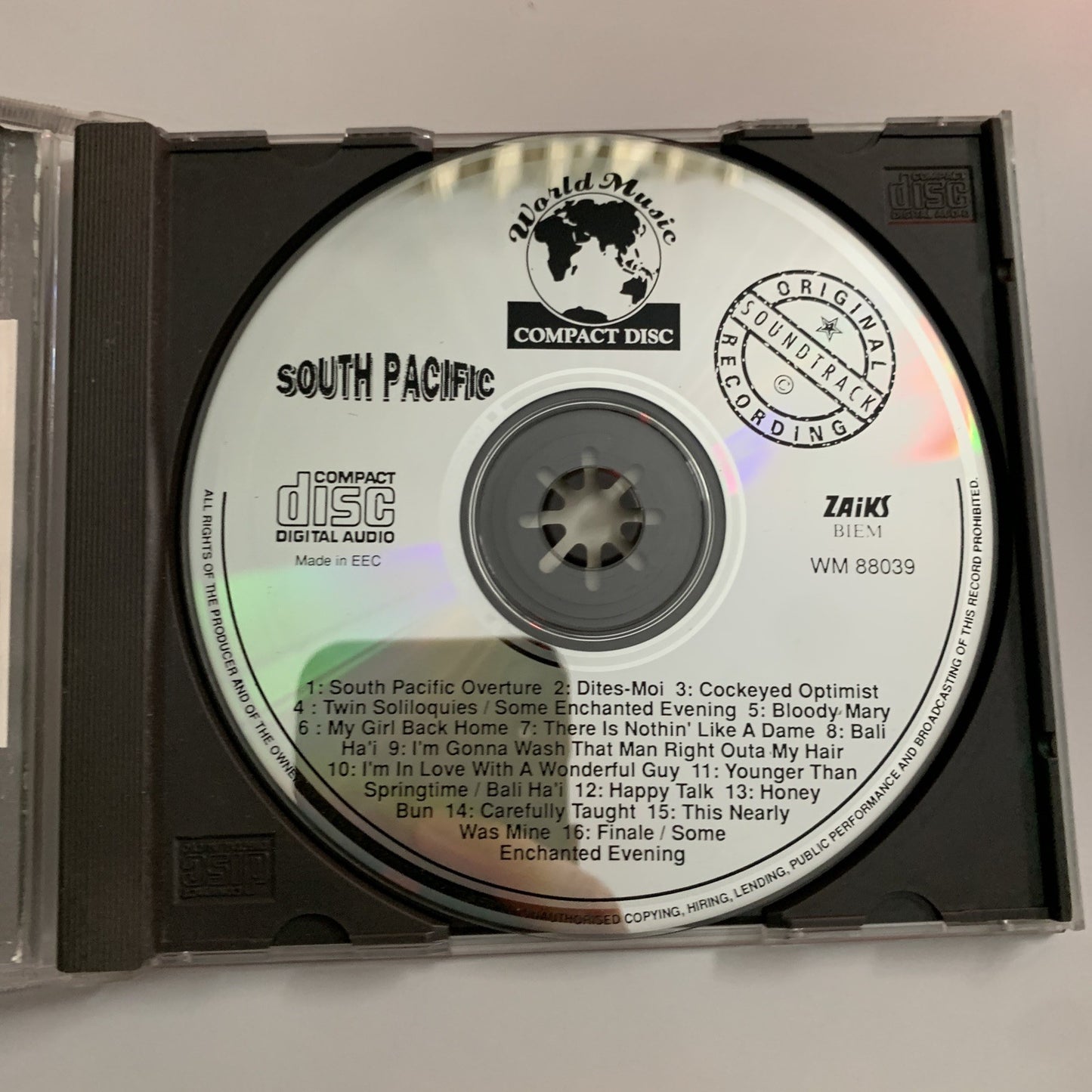 Rogers & Hammerstein South Pacific Film Soundtrack OST (CD, 1990) WM 88039