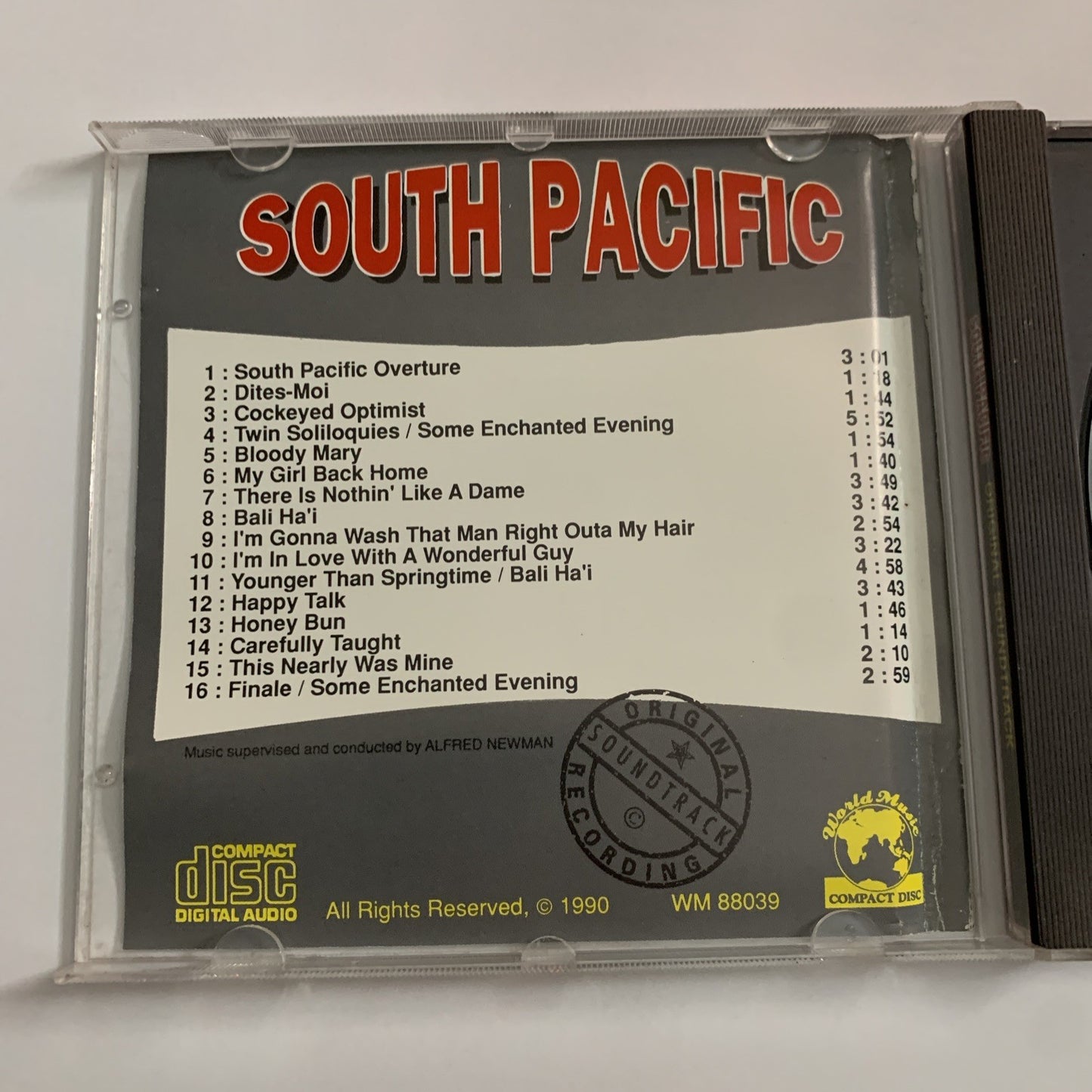 Rogers & Hammerstein South Pacific Film Soundtrack OST (CD, 1990) WM 88039