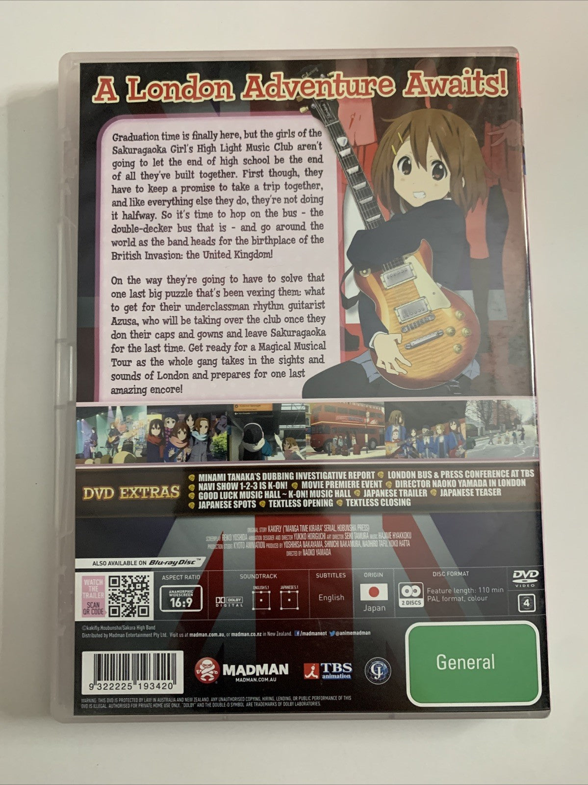 K-On! The Movie (DVD, 2010) Anime Region 4
