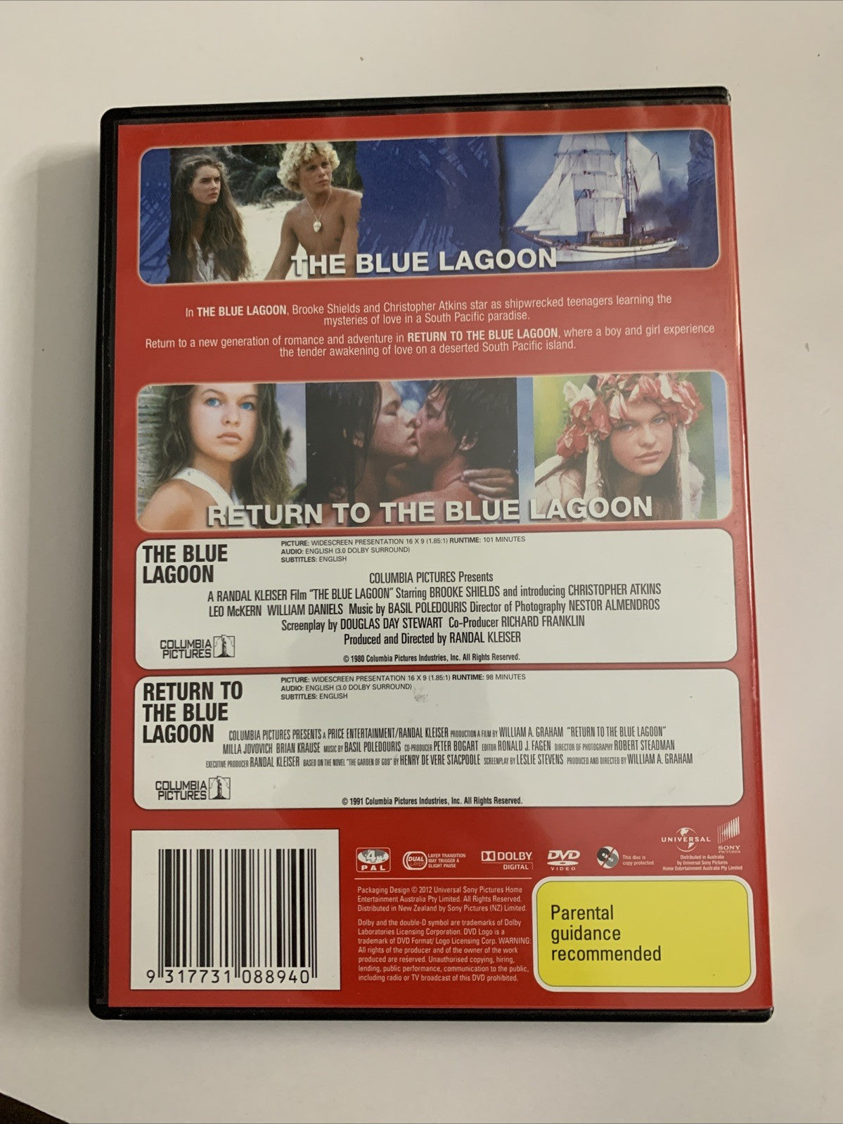 The Blue Lagoon / Return To The Blue Lagoon (DVD, 2012) Brook Shields Region 4