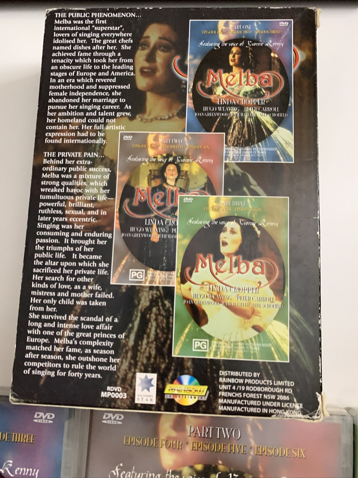 Melba (DVD, 1988) Complete Mini Series Linda Cropper, Hugo Weaving All Regions