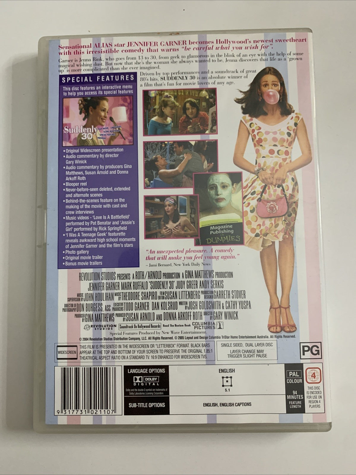 Suddenly 30 (DVD, 2004) Jennifer Garner, Mark Ruffalo, Andy Serkis Region 4