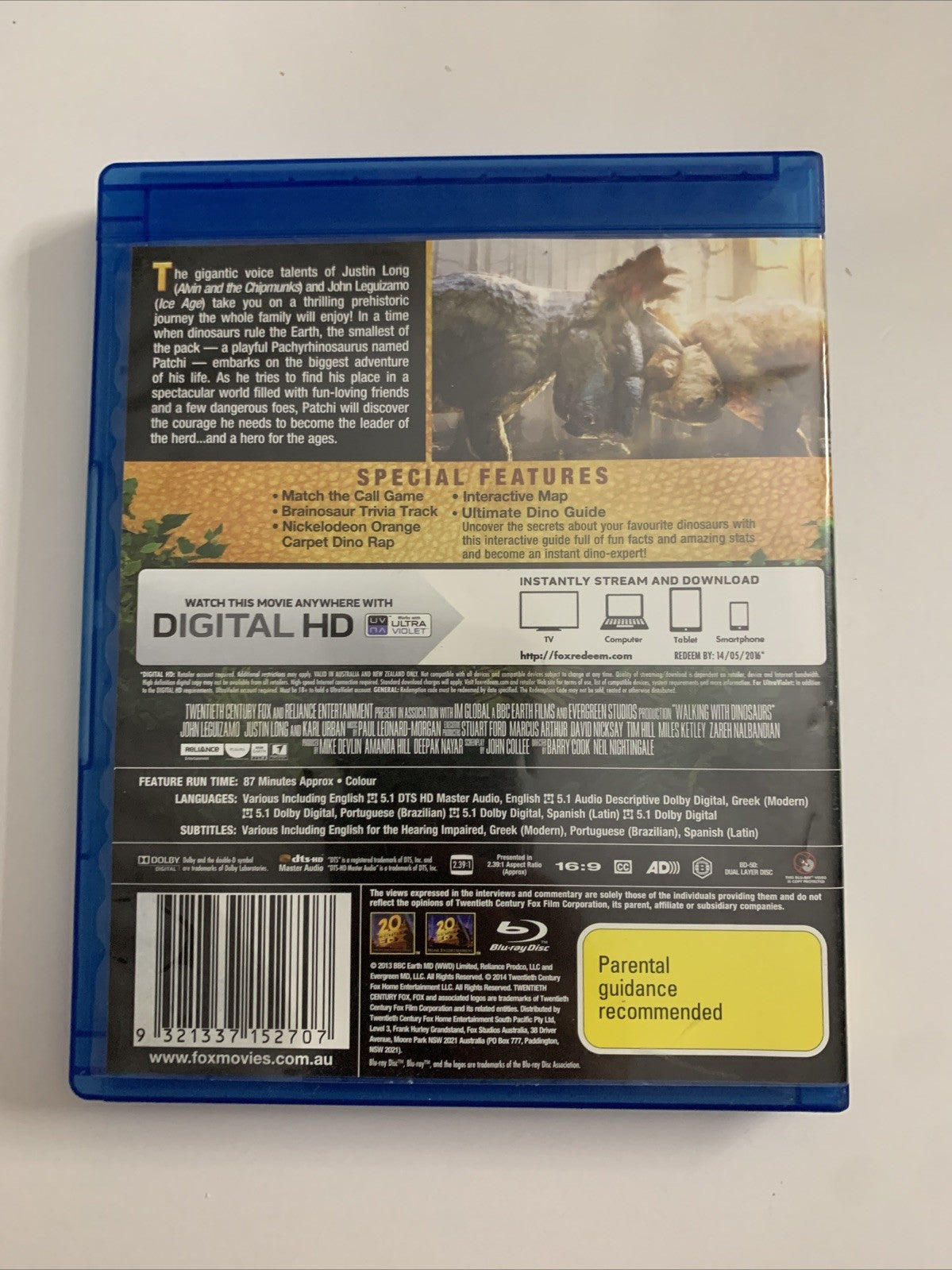 Walking With Dinosaur The Movie (Blu-ray, 2013) Region B