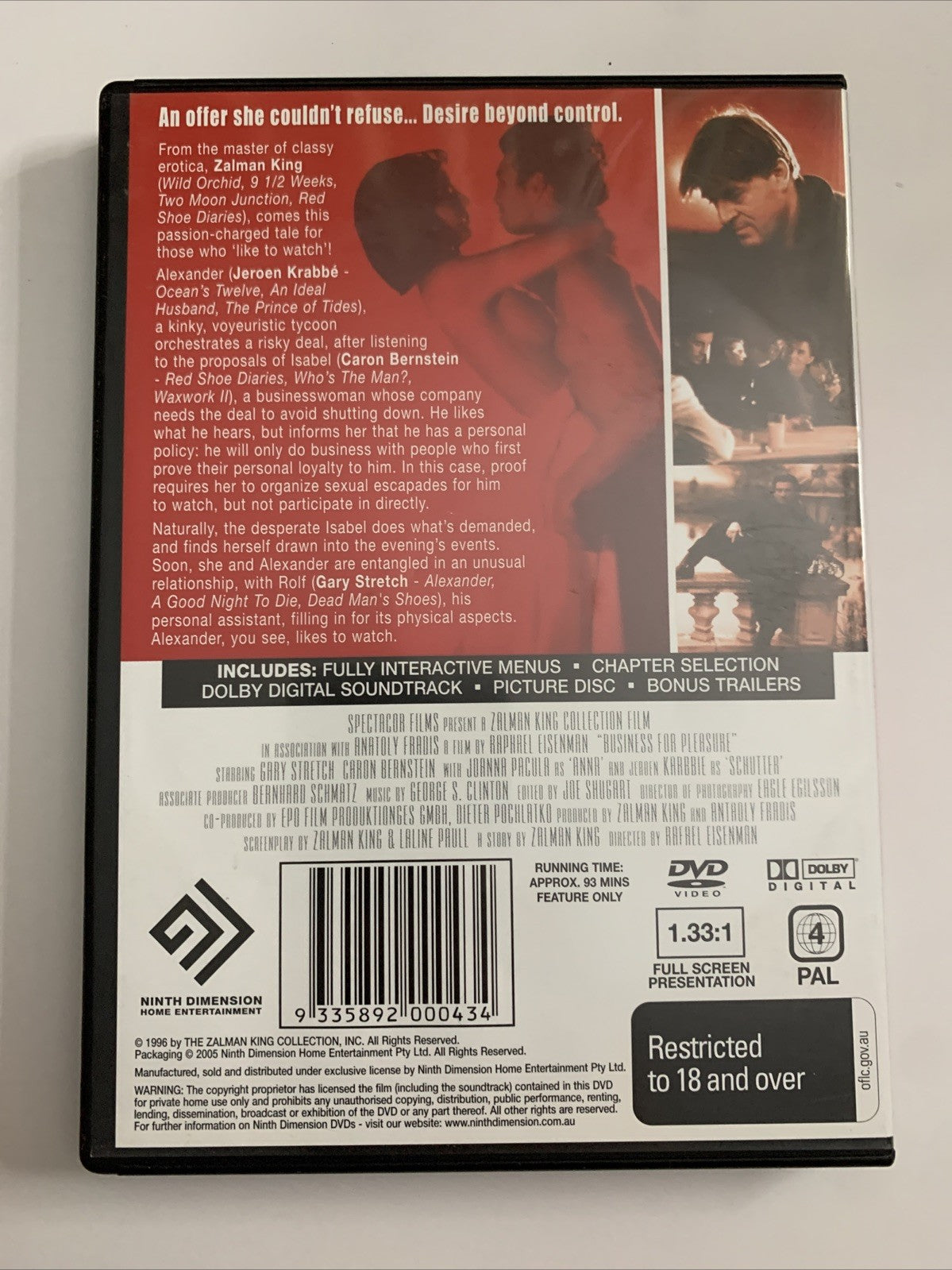 Business For Pleasure (DVD, 1997) Caron Bernstein, Gary Stretch Region 4