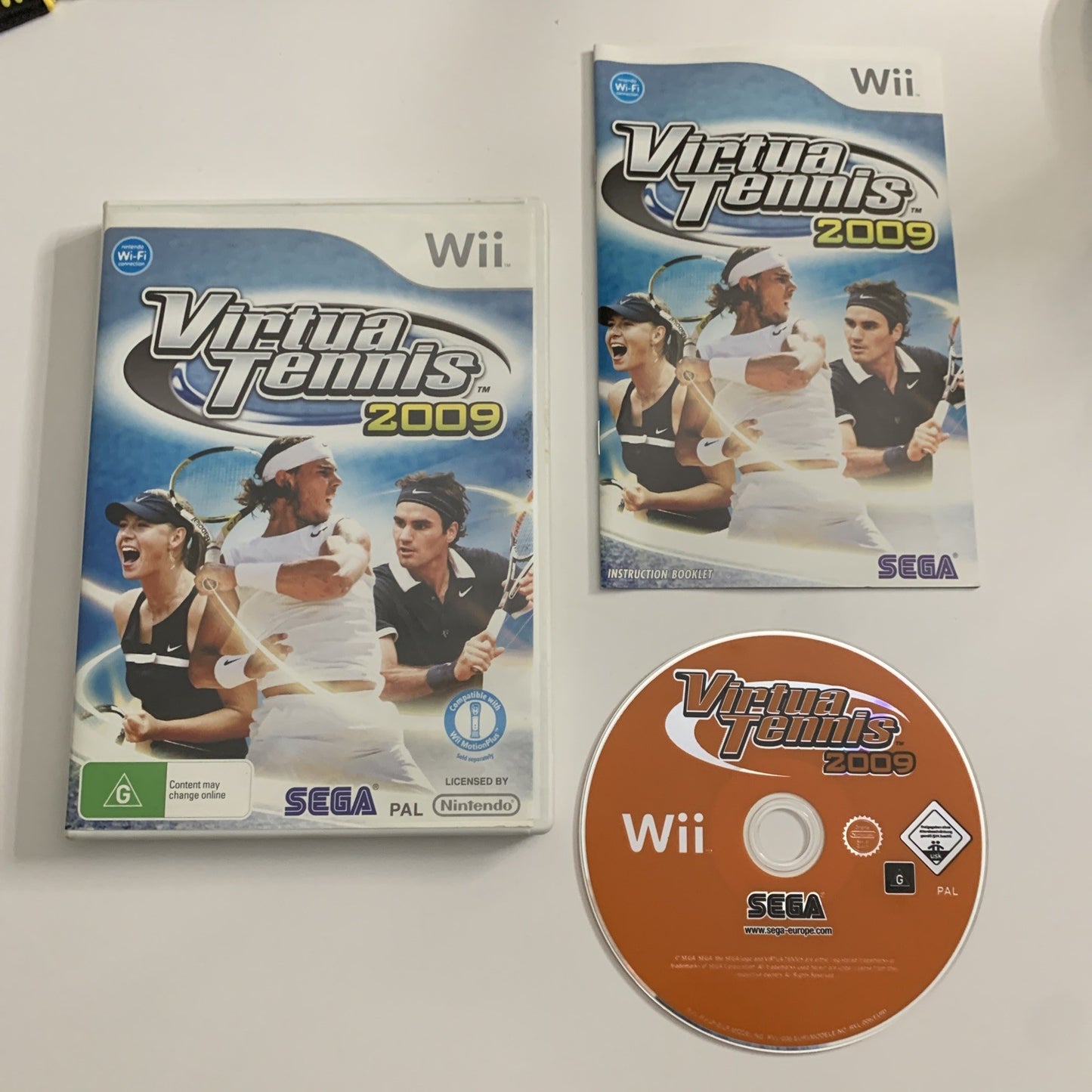Virtua Tennis 2009 Nintendo Wii PAL Game Complete