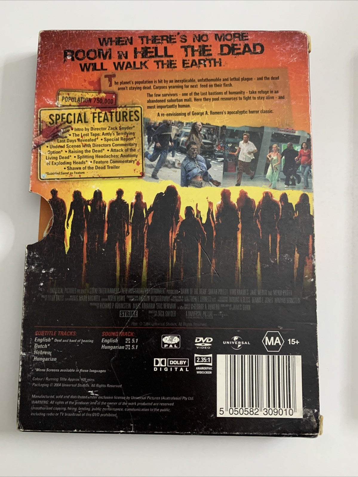 Dawn Of The Dead (DVD, 2004) Jake Weber, Ving Rhames Region 4 &2