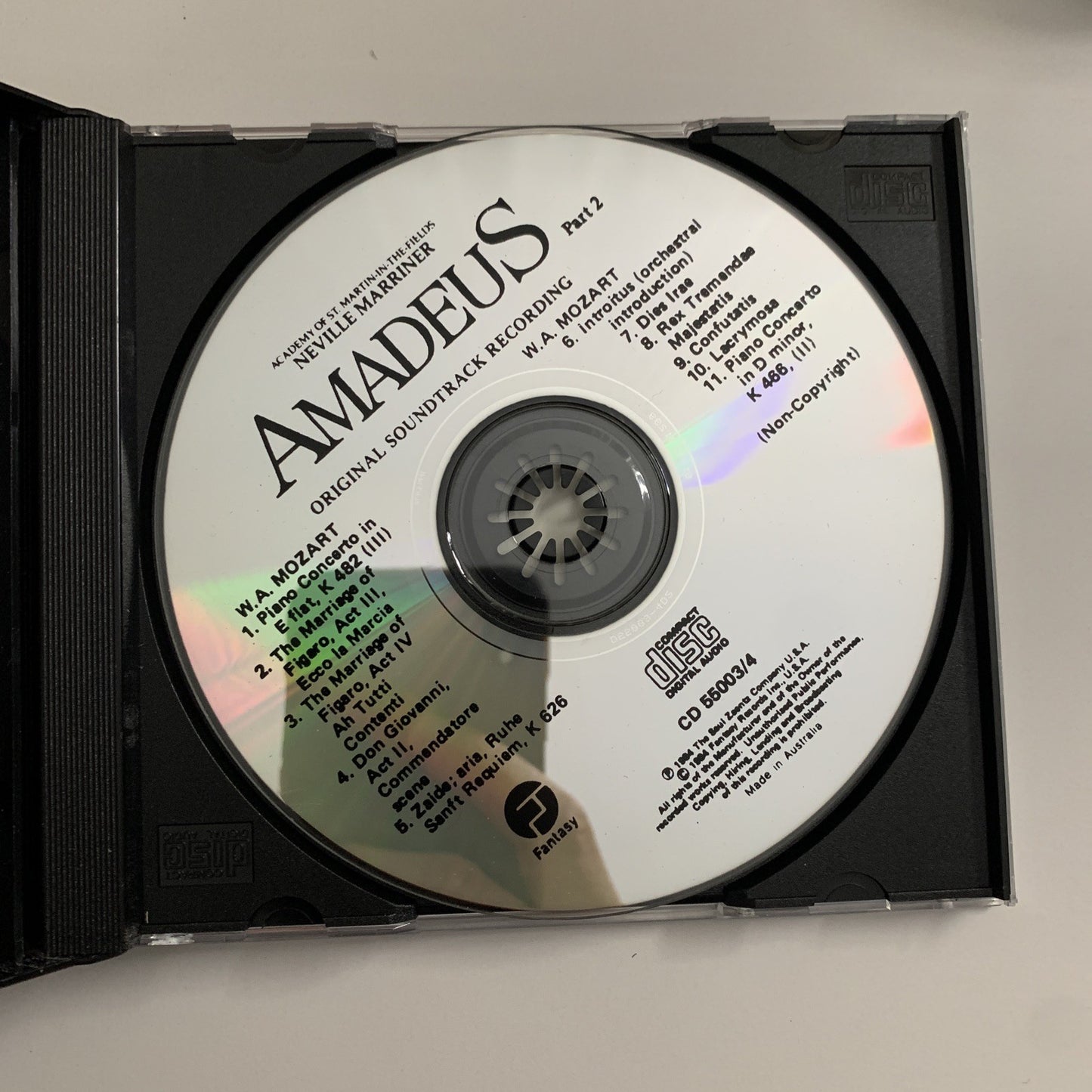 Amadeus OST (Original Film Soundtrack Recording) (CD, 1987) 2-Disc Australia