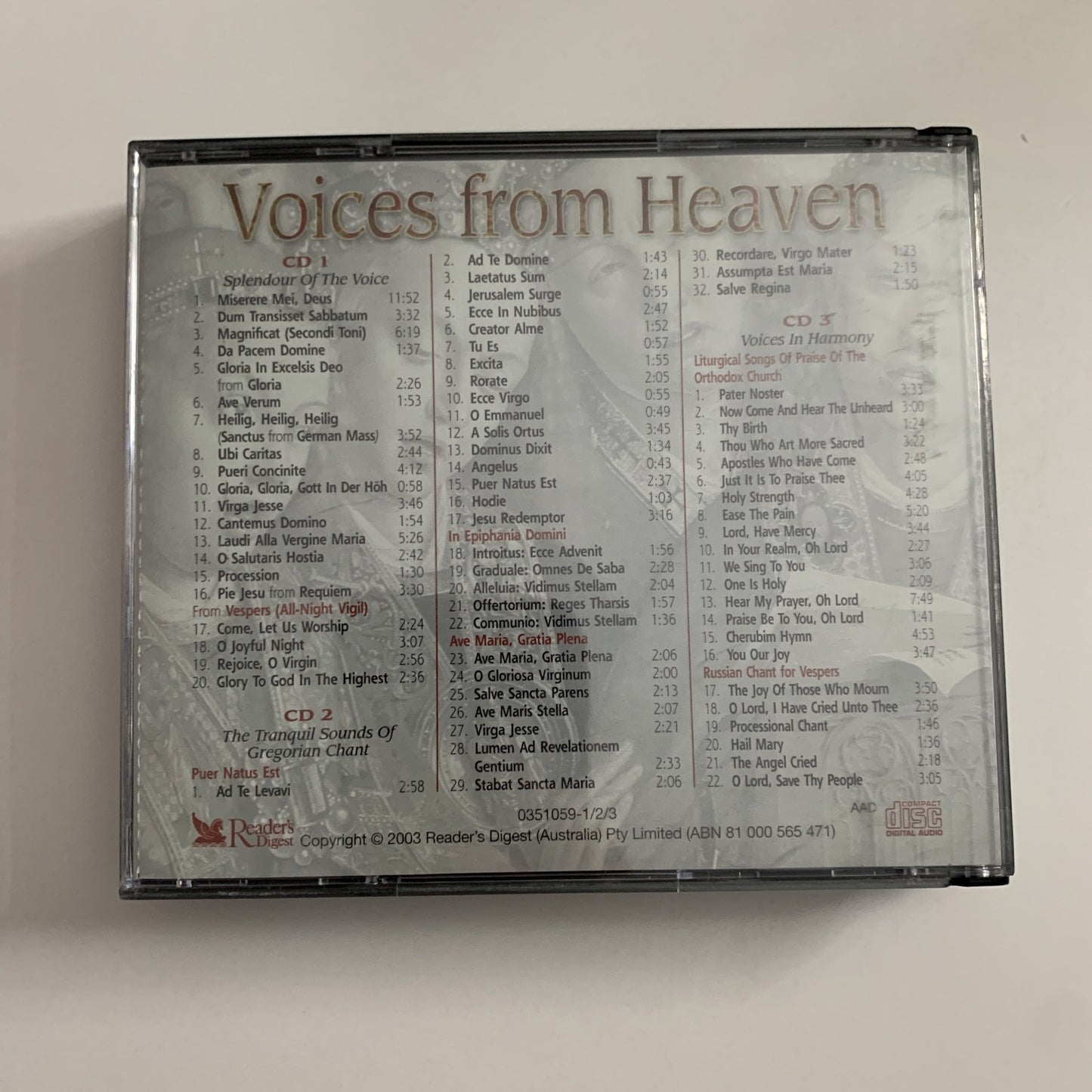 Voices From Heaven by Readers Digest (CD, 2003) 3-Disc Set