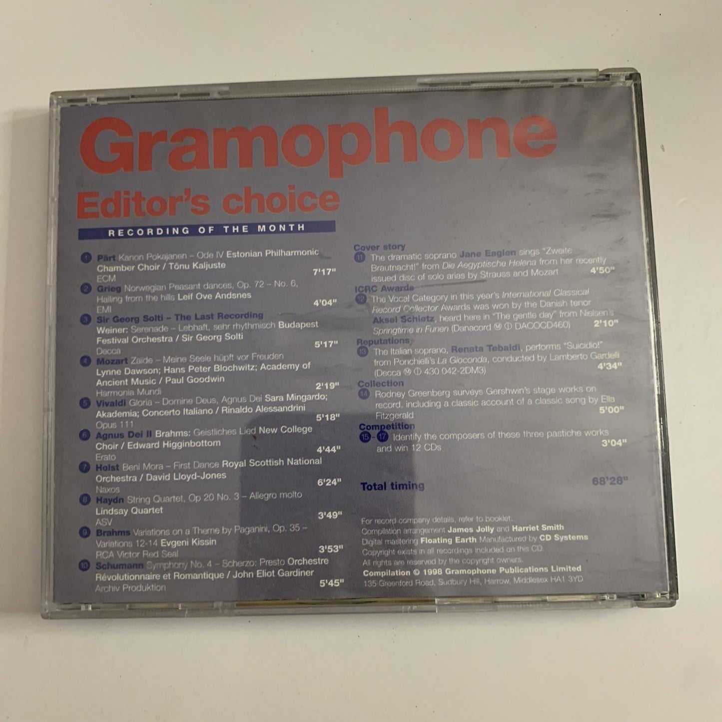 Gramophone June 1998 (CD, 1998) GCF0698