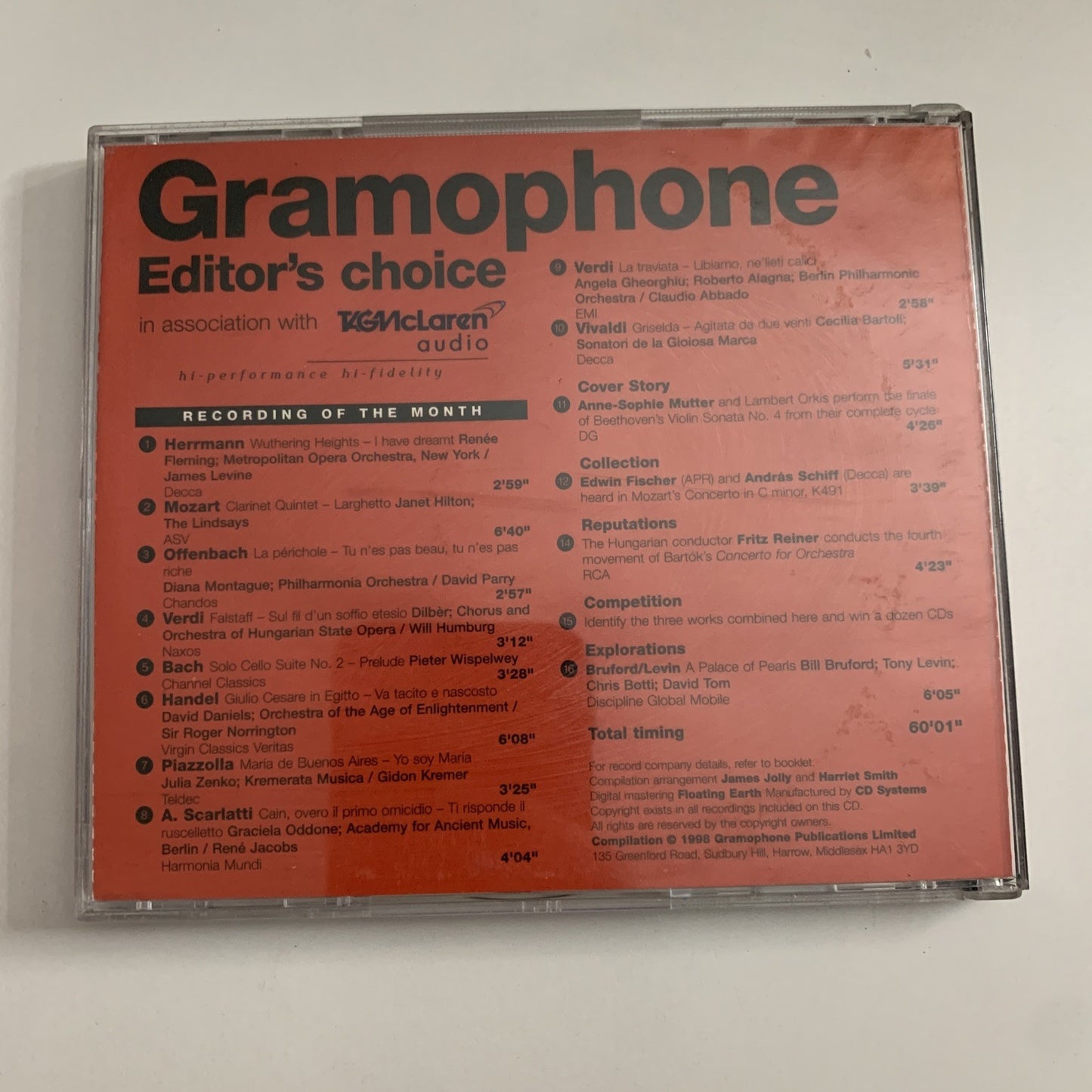 Gramophone November 1998 (CD) Classical Compilation GCD1198