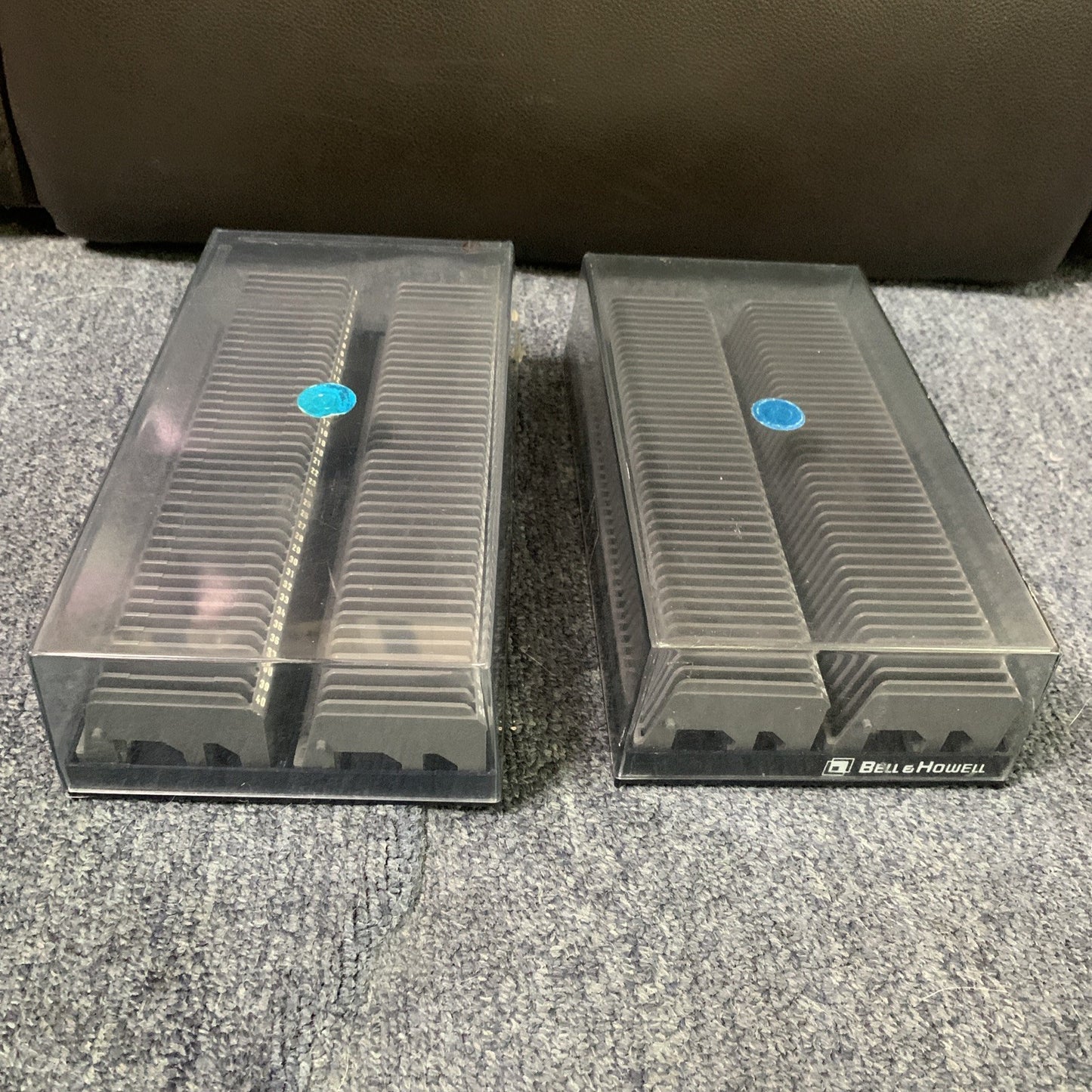 2x Bell & Howell 35mm Slide Film Storage Cases 80 Slot Holders Vintage