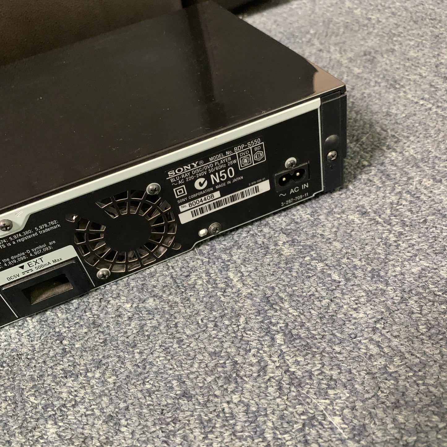 Sony Bluray DVD Player BDP-S550 *DVD Working Bluray Not Working