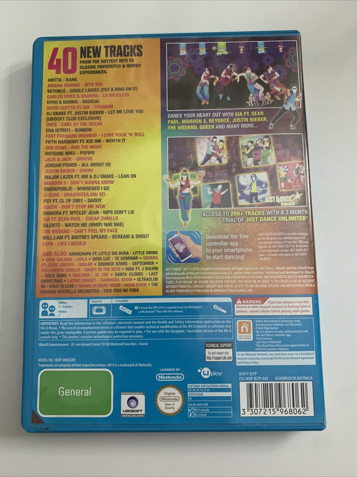Just Dance 2017 Nintendo Wii U PAL Music Dance Game