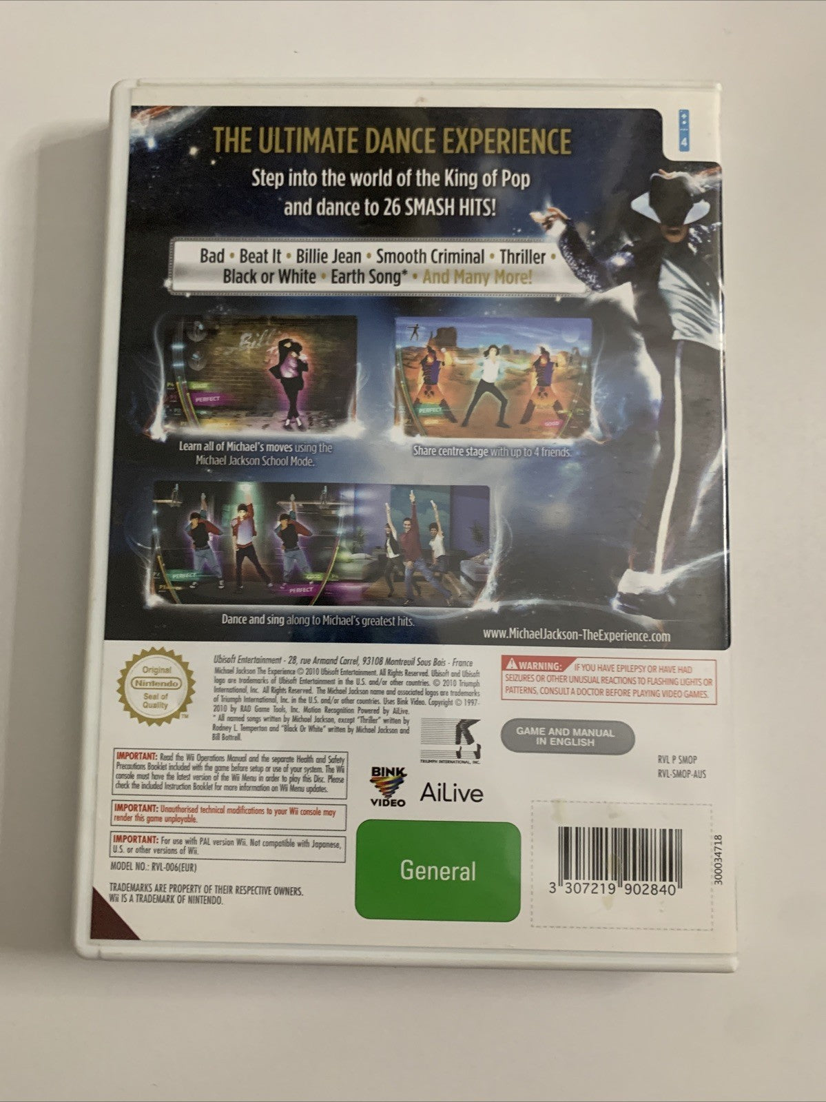 Michael Jackson : The Experience Nintendo Wii 2010 Game PAL Game Complete