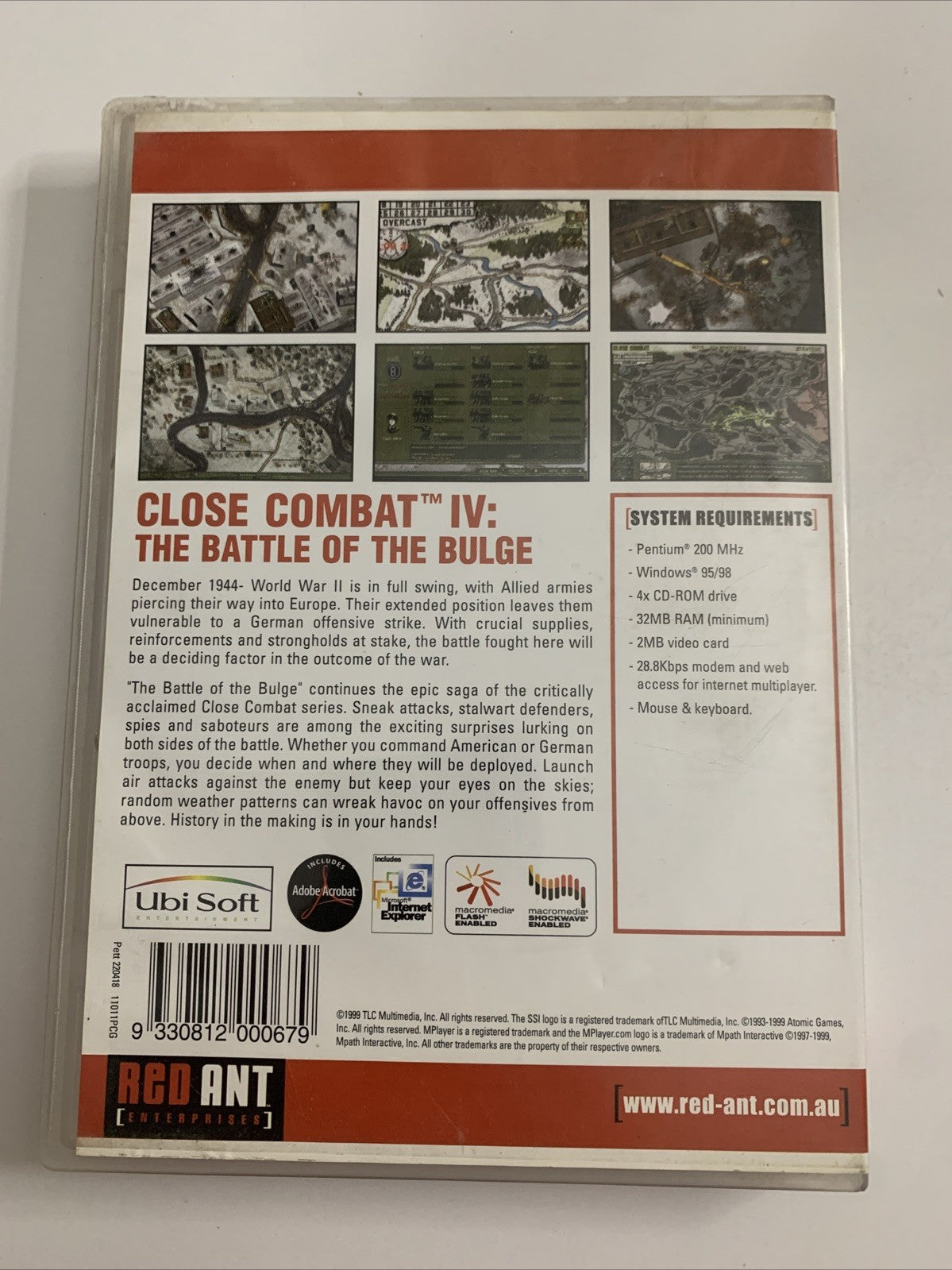 Close Combat IV: The Battle Of The Bulge PC CD-ROM Windows Strategy Game