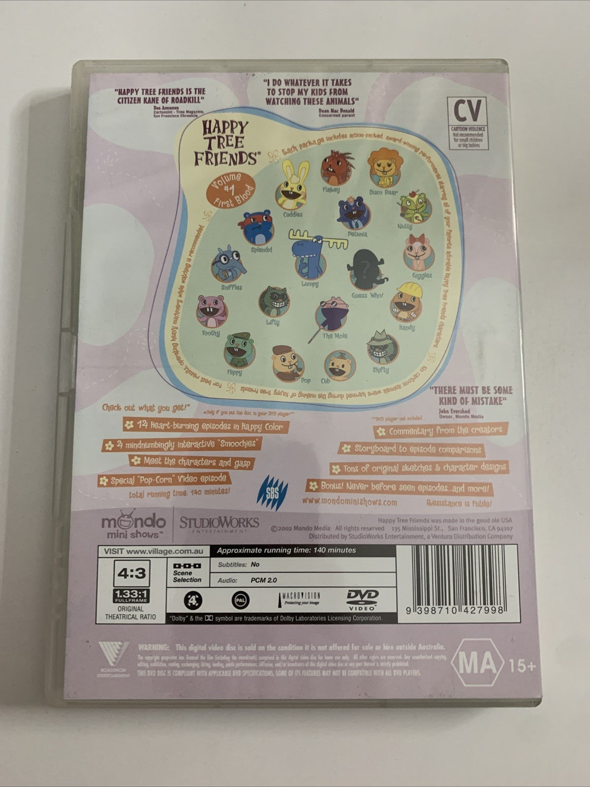 Happy Tree Friends : First Blood Volume 1 (DVD, 2002) Animation Comedy Region 4