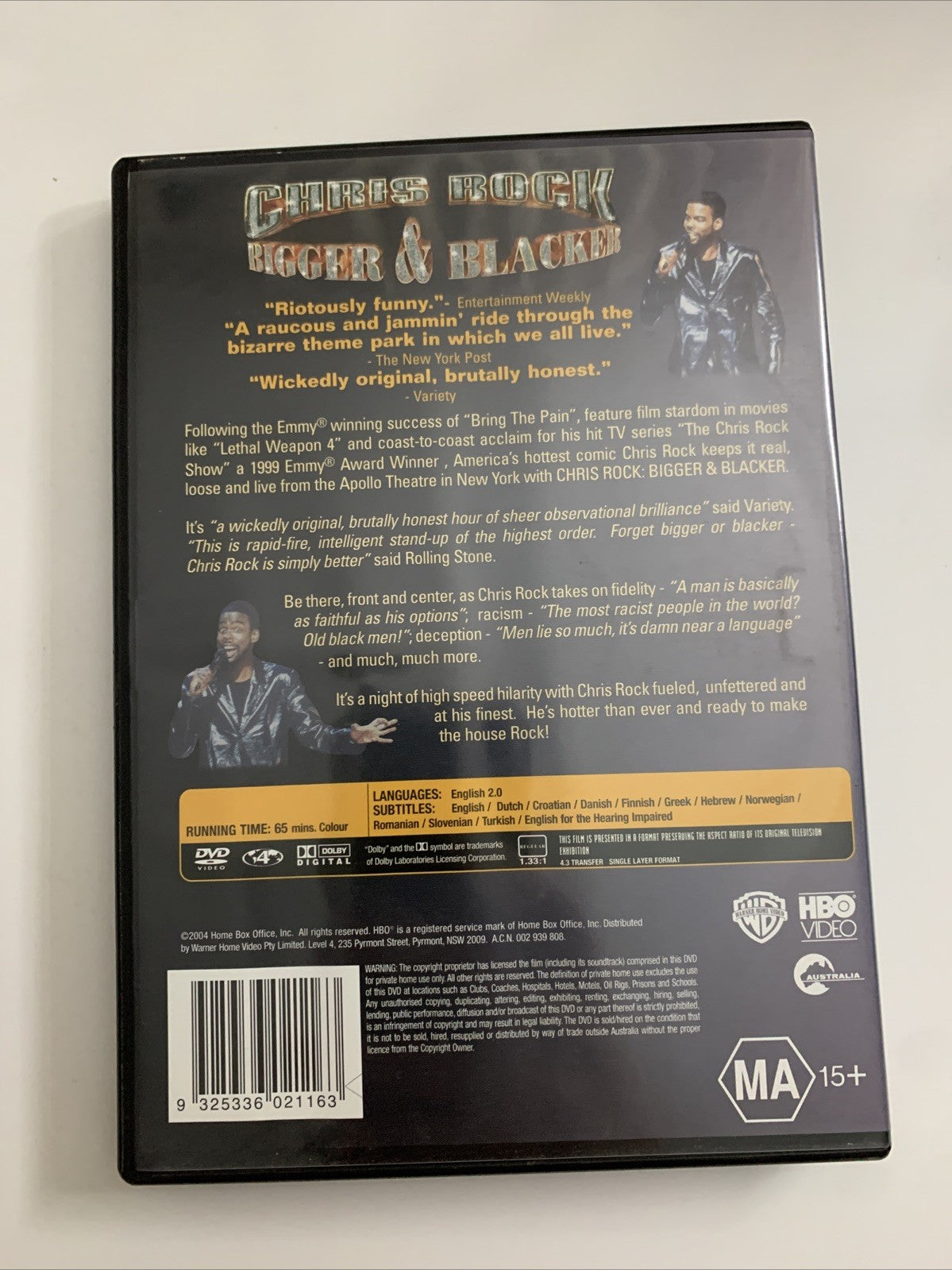 Chris Rock : Bigger & Blacker (DVD, 1999) Region 4