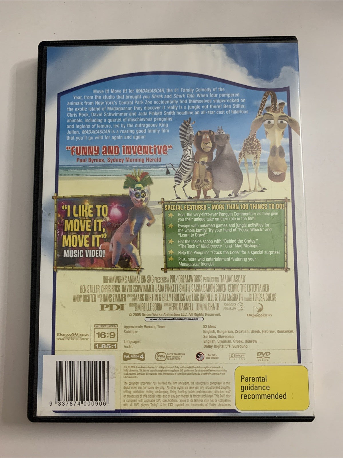 Madagascar (DVD, 2005) Animation Movie Dreamworks Region 4