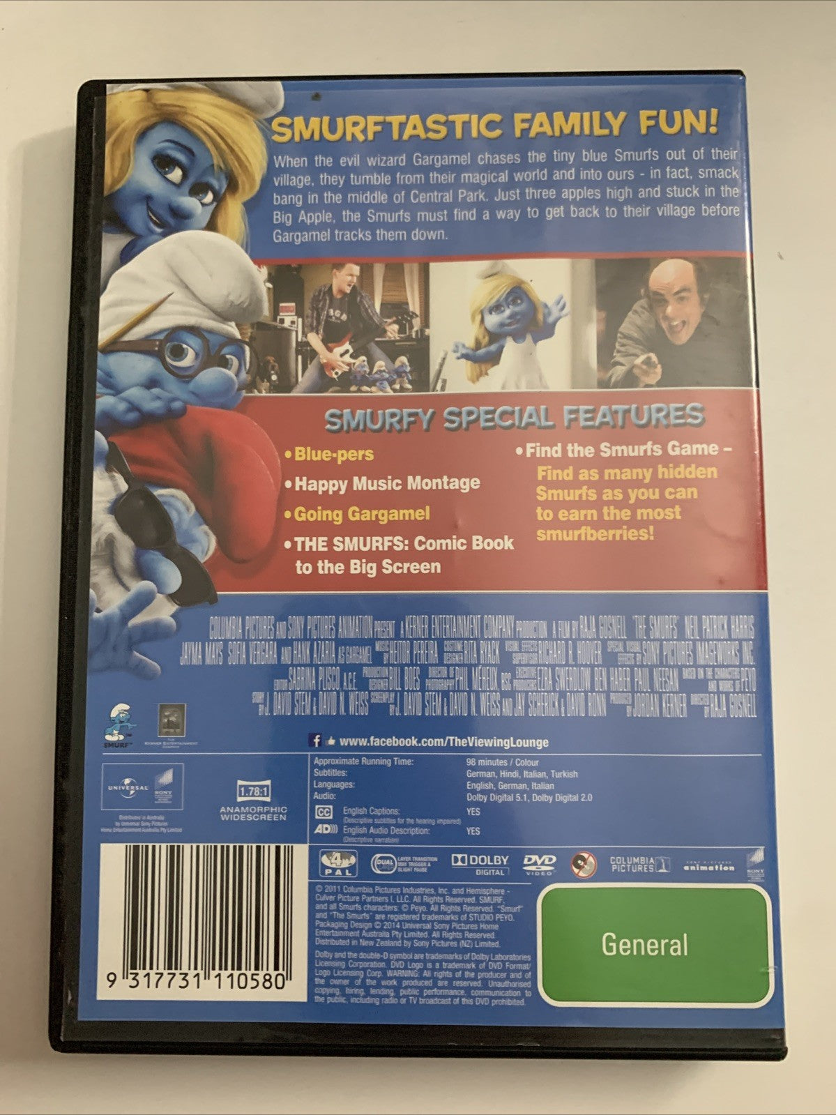 The Smurfs (DVD, 2011) Animated Film Region 4
