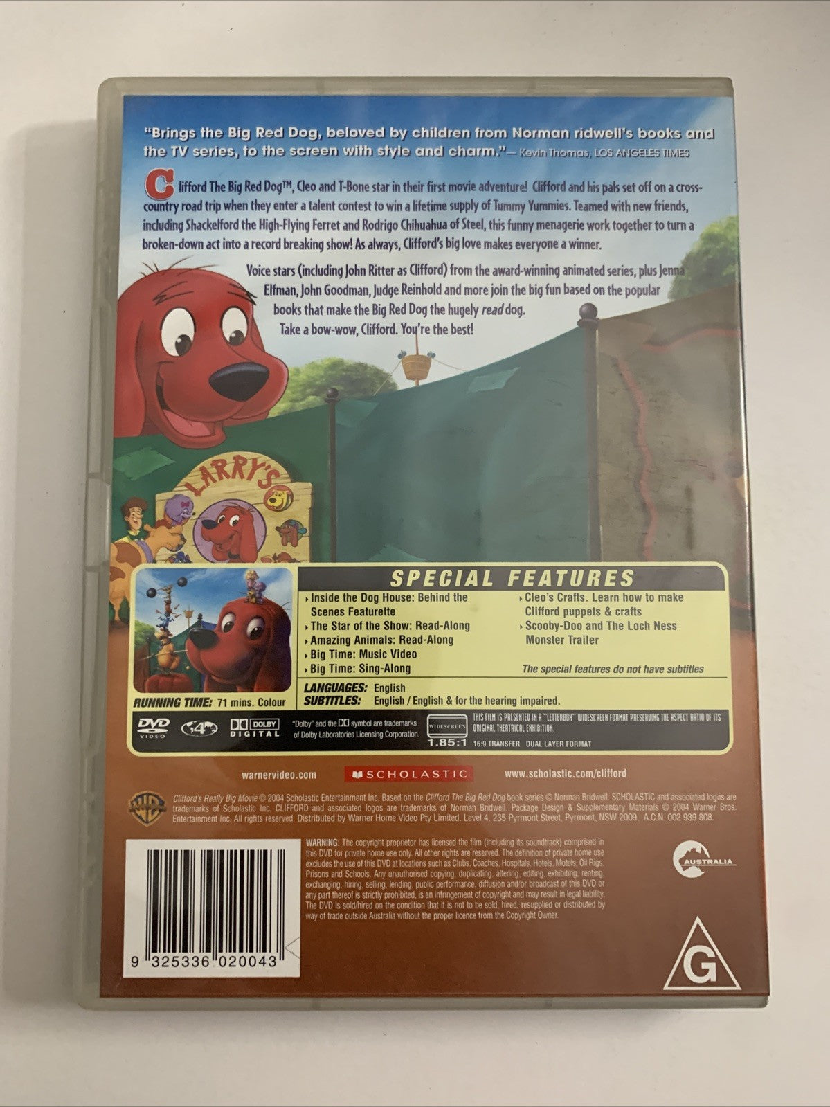 Clifford's Really Big Movie (DVD, 2004) Animated Film Region 4