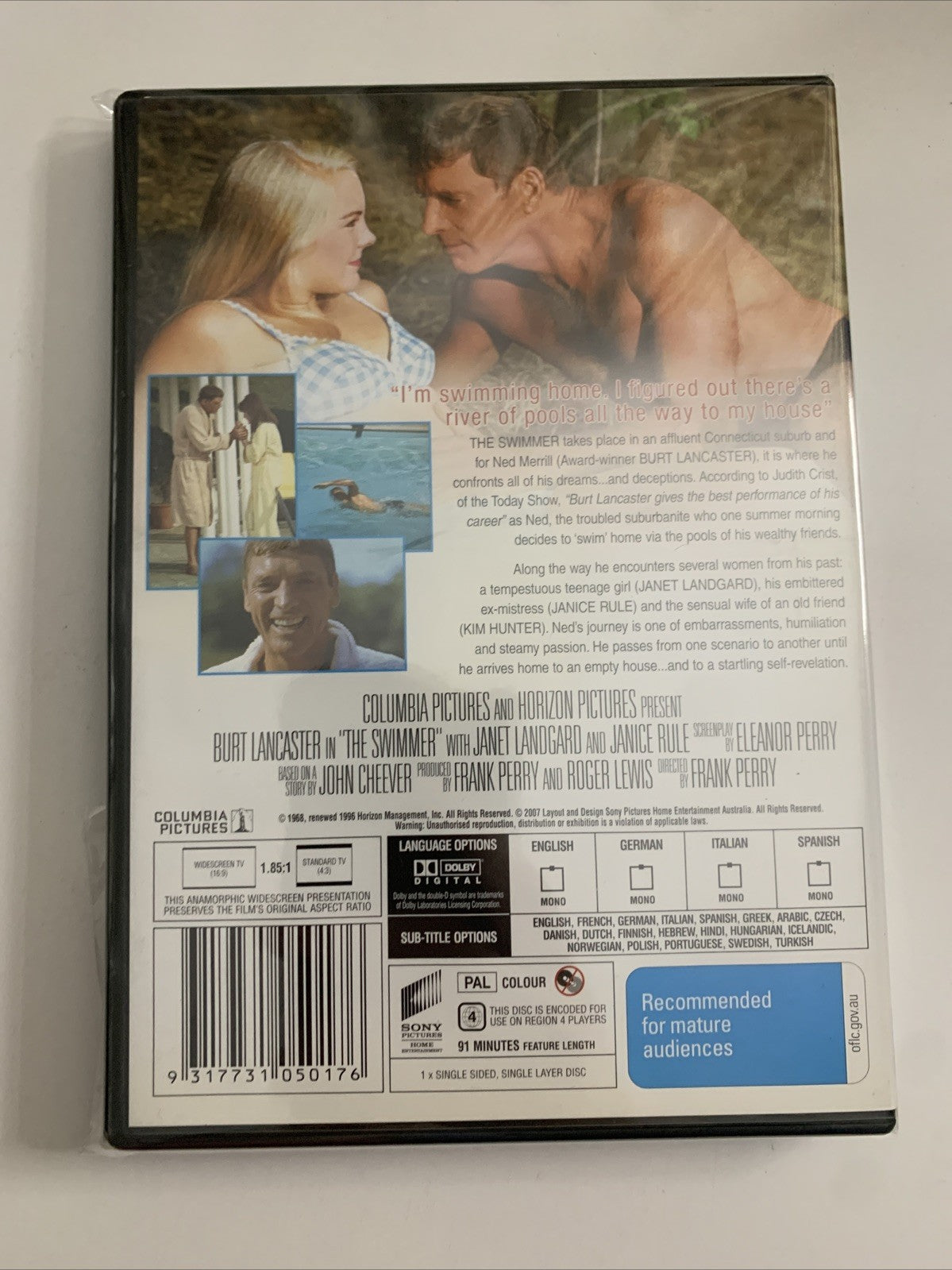 The Swimmer (DVD, 1968) Janet Langard, Burt Lancaster, Kim Hunter Region 4 NEW