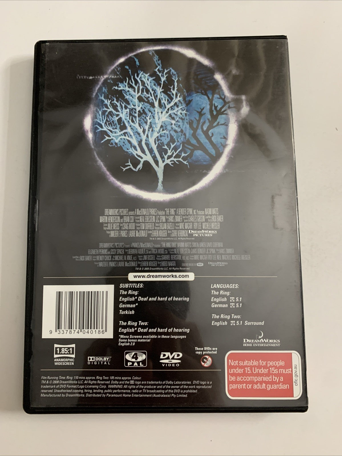 The Ring 1 & 2 (DVD, 2002) Naomi Watts Horror Film Region 4