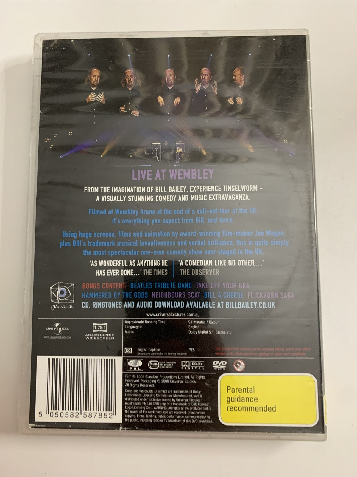 Bill Bailey Tinsleworm : Live At Wembley (DVD, 2007) Comedy Region 4 &2