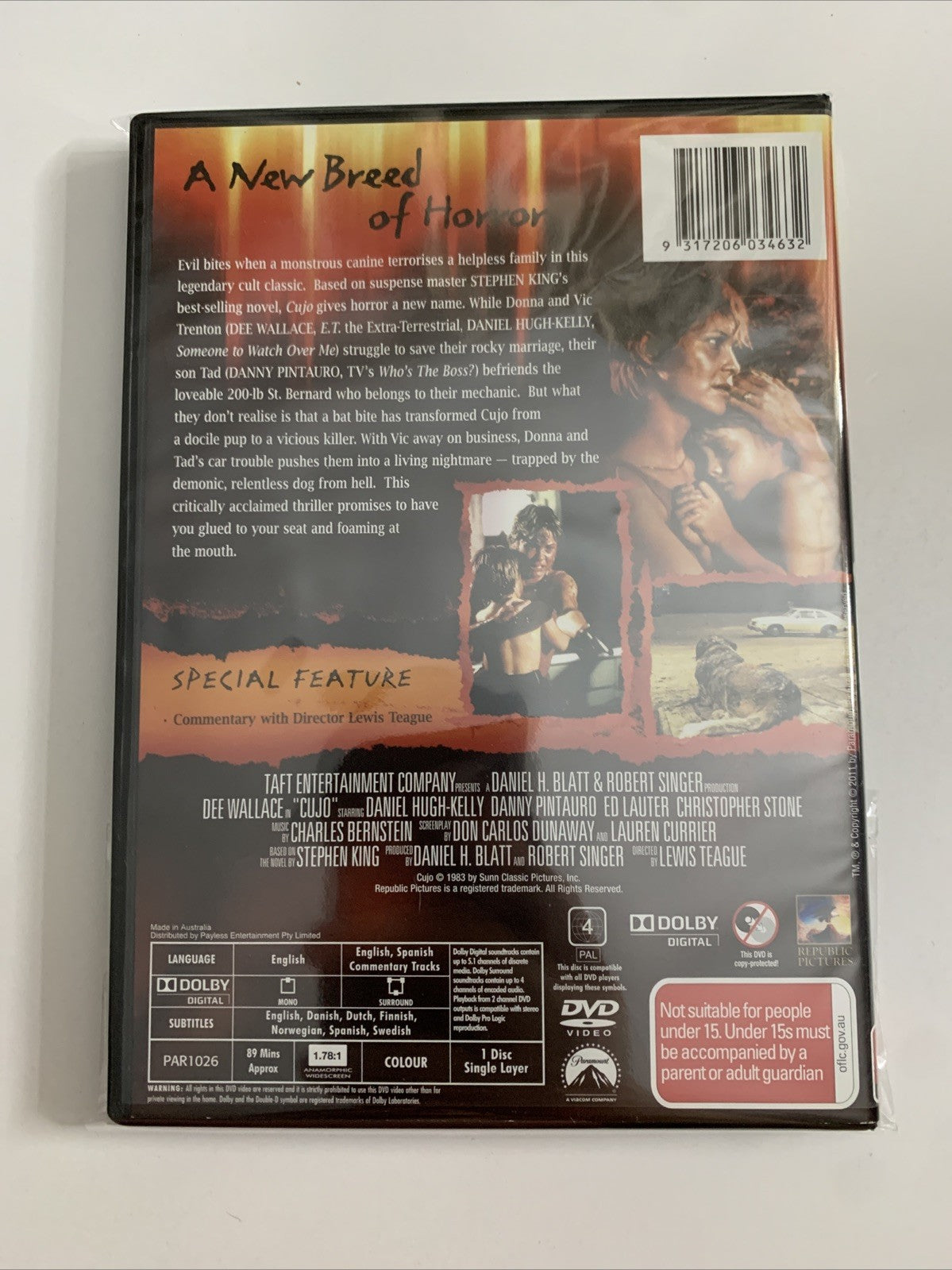 Stephen Kings Cujo (Special Collector's Edition, DVD, 1983) Region 4 NEW
