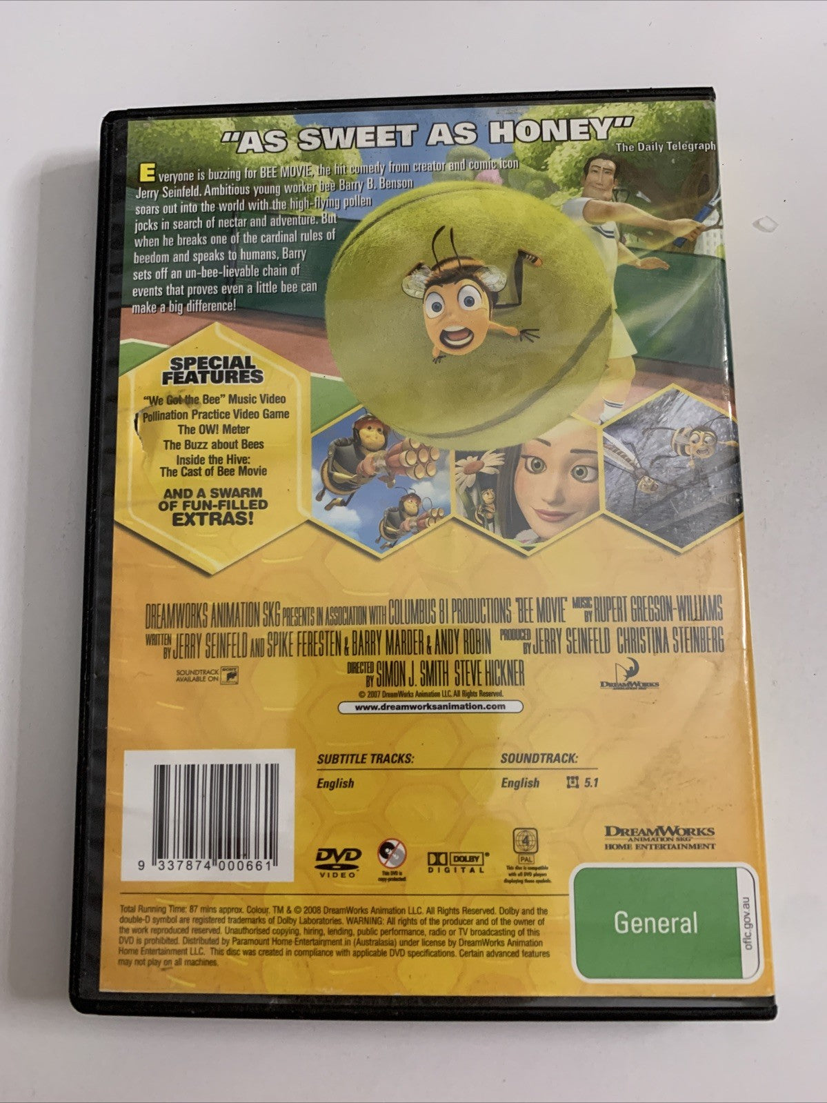 Bee Movie (DVD, 2007) Renee Zellweger, Jerry Seinfeld Region 4
