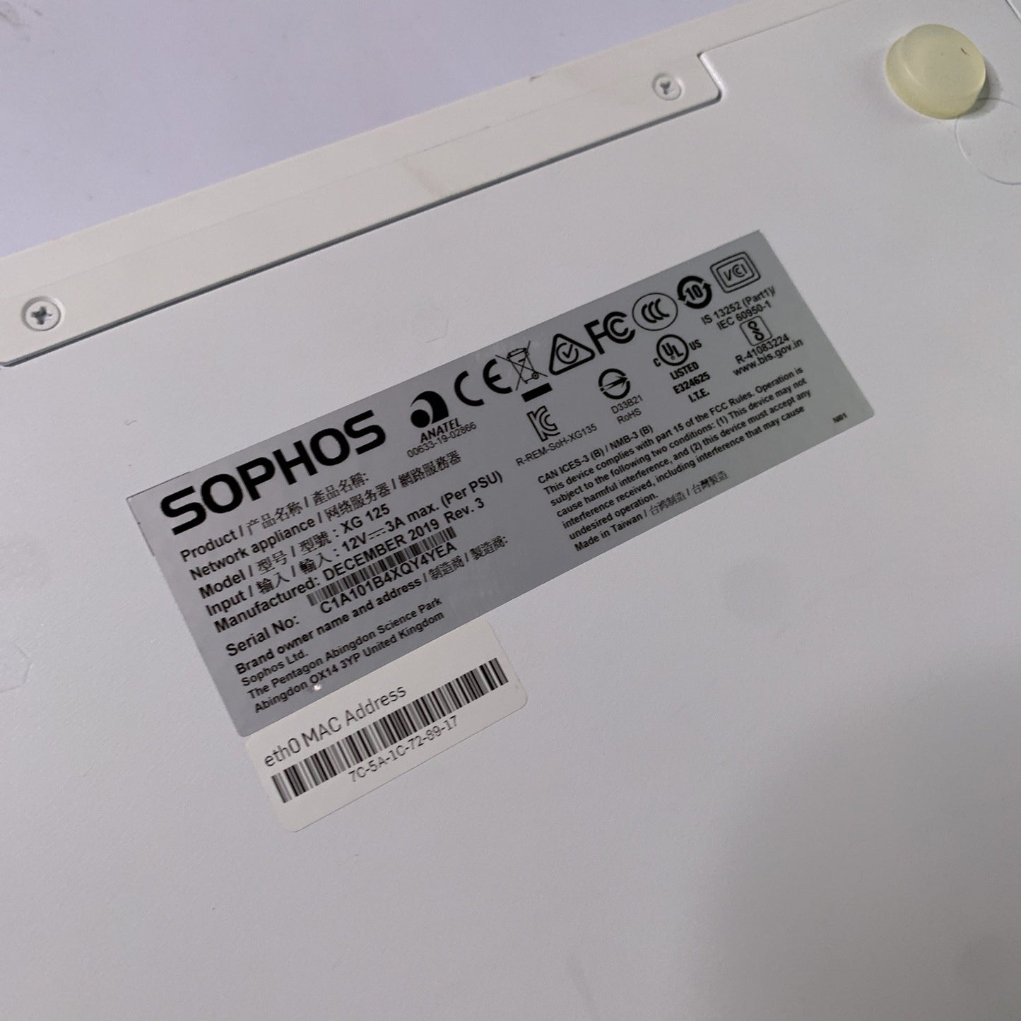 Opnsense Sophos XG 125 Rev.3 VPN Firewall Appliance *Untested No Power Supply