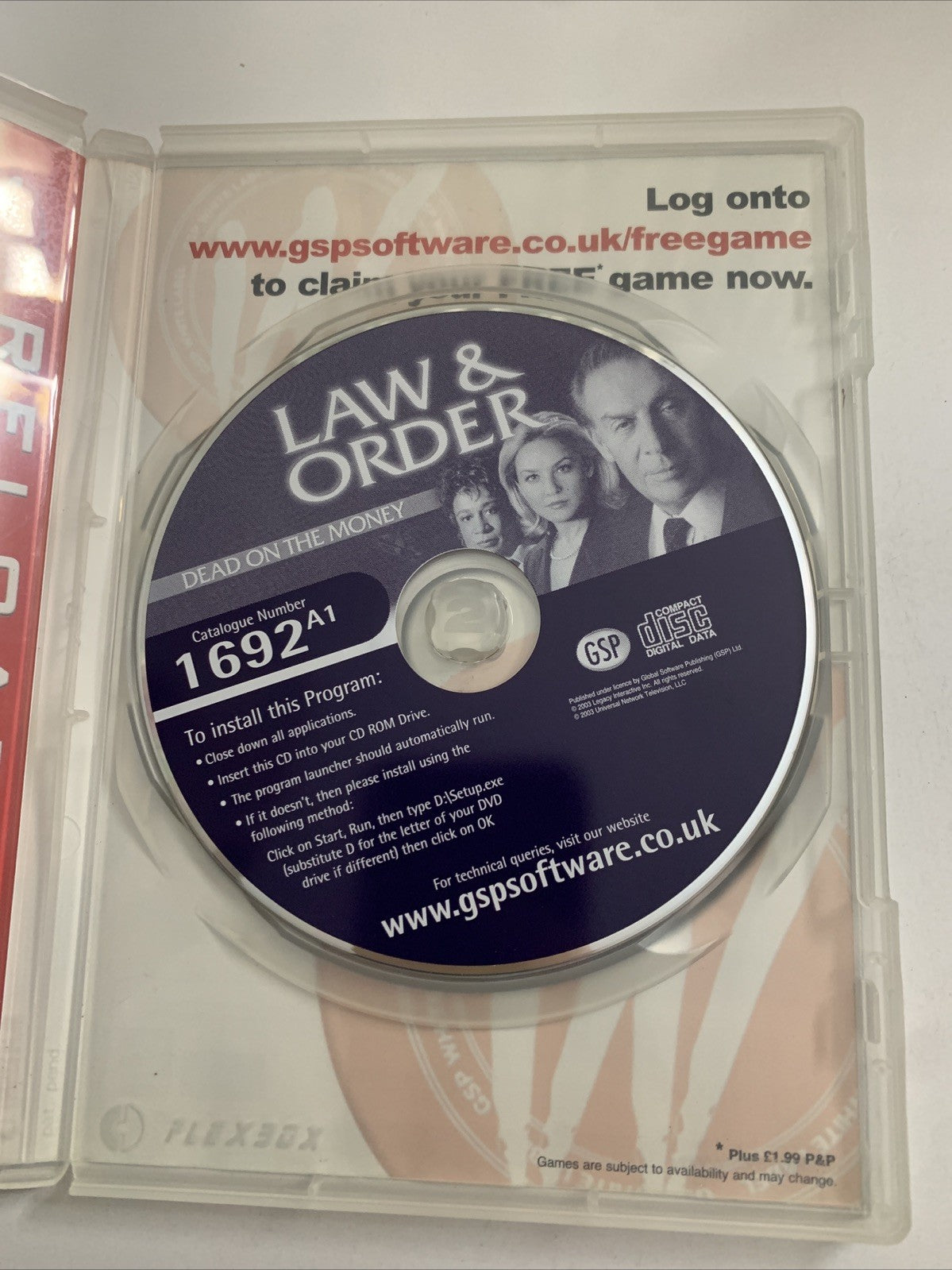Law & Order: Dead On The Money PC CD-ROM Windows Detective Game