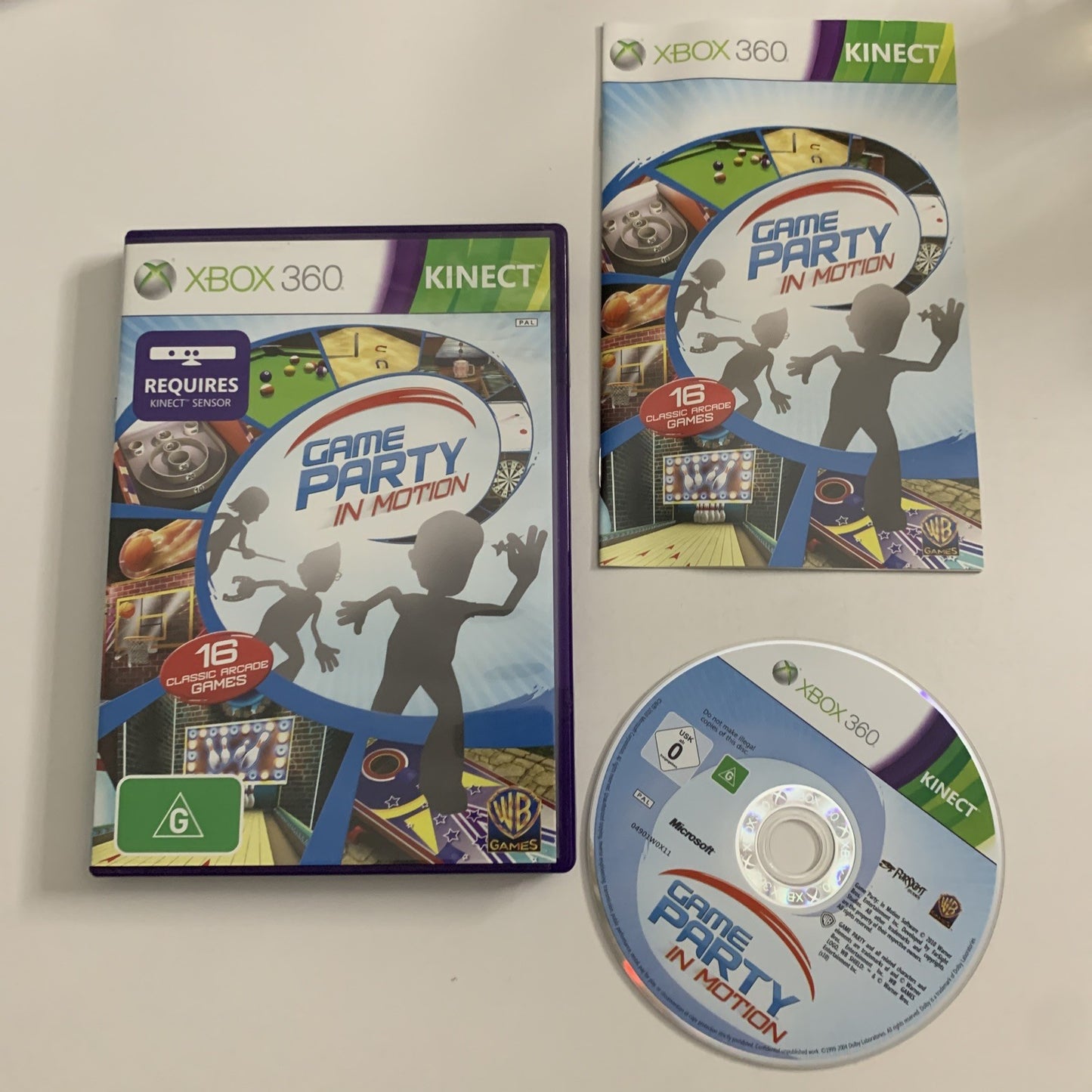Game Party In Motion Microsoft XBOX 360 Kinect PAL Game Complete
