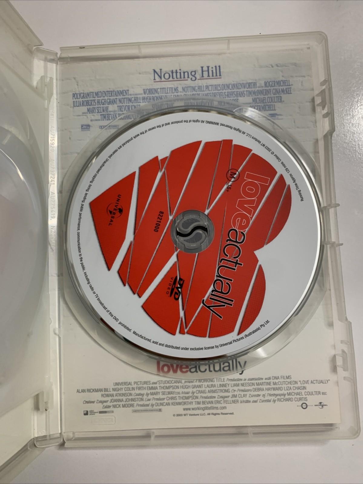 Notting Hill / Love Actually (DVD, 2006, 2-Disc Set) Region 4 &2