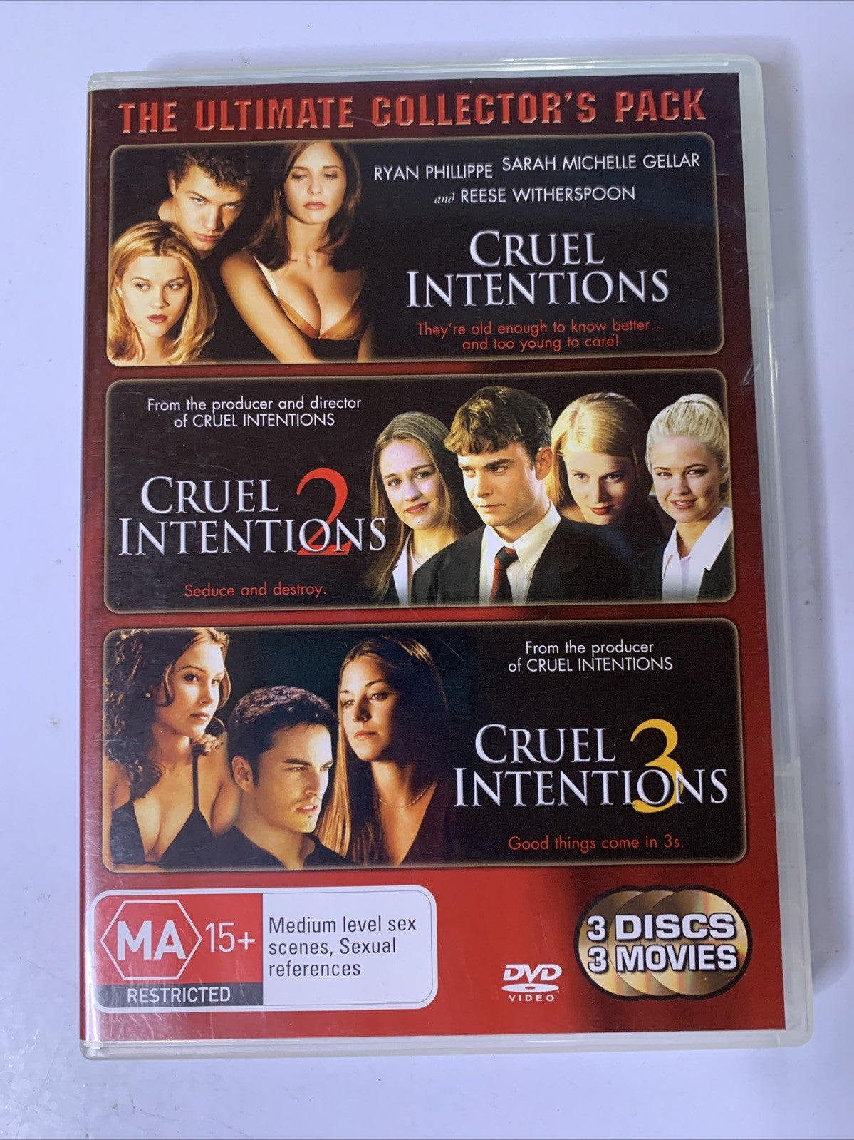 Cruel Intentions 1, 2 ,3 (Ultimate Collector's Edition, DVD, 1999) Region 4