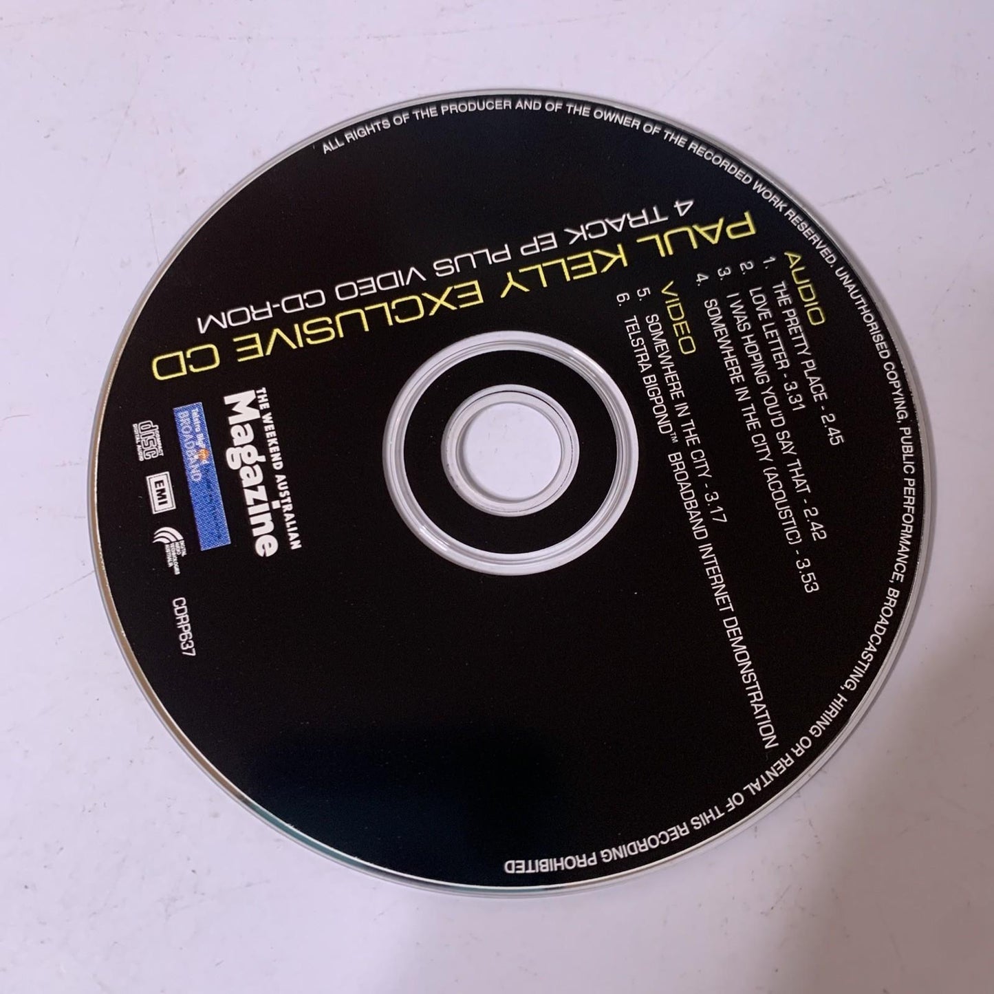 Paul Kelly – Paul Kelly Exclusive CD (CD, 2001) Australia CDRP637